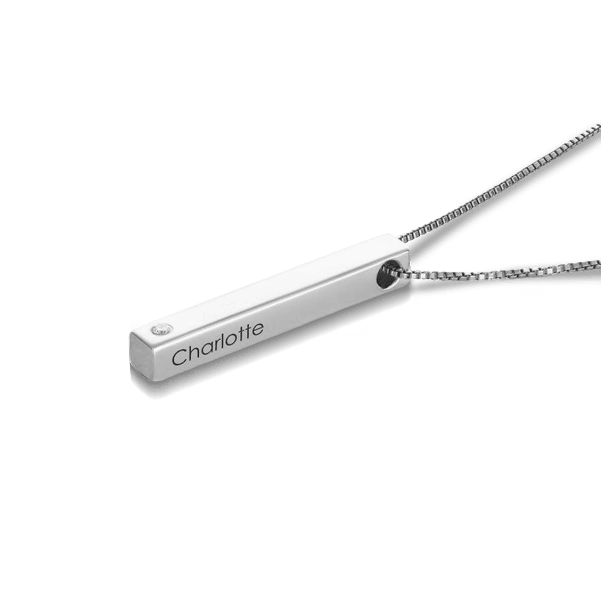 Collar personalizado con nombre y piedra de nacimiento familiar - Acero inoxidable