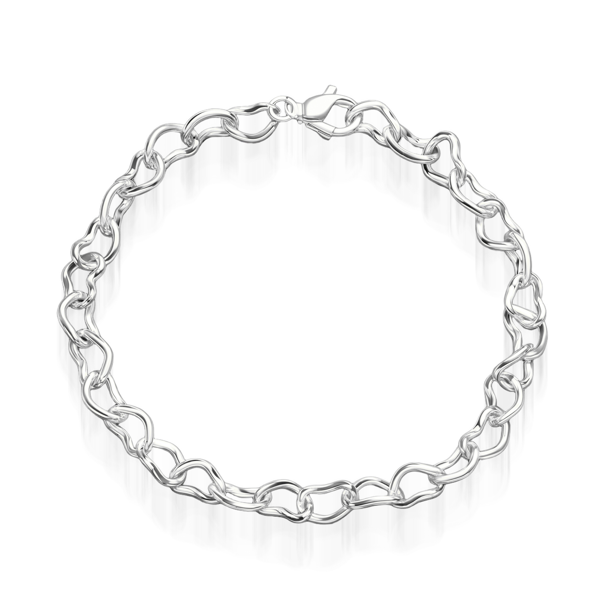 Interlinked Hearts Chain Bracelet