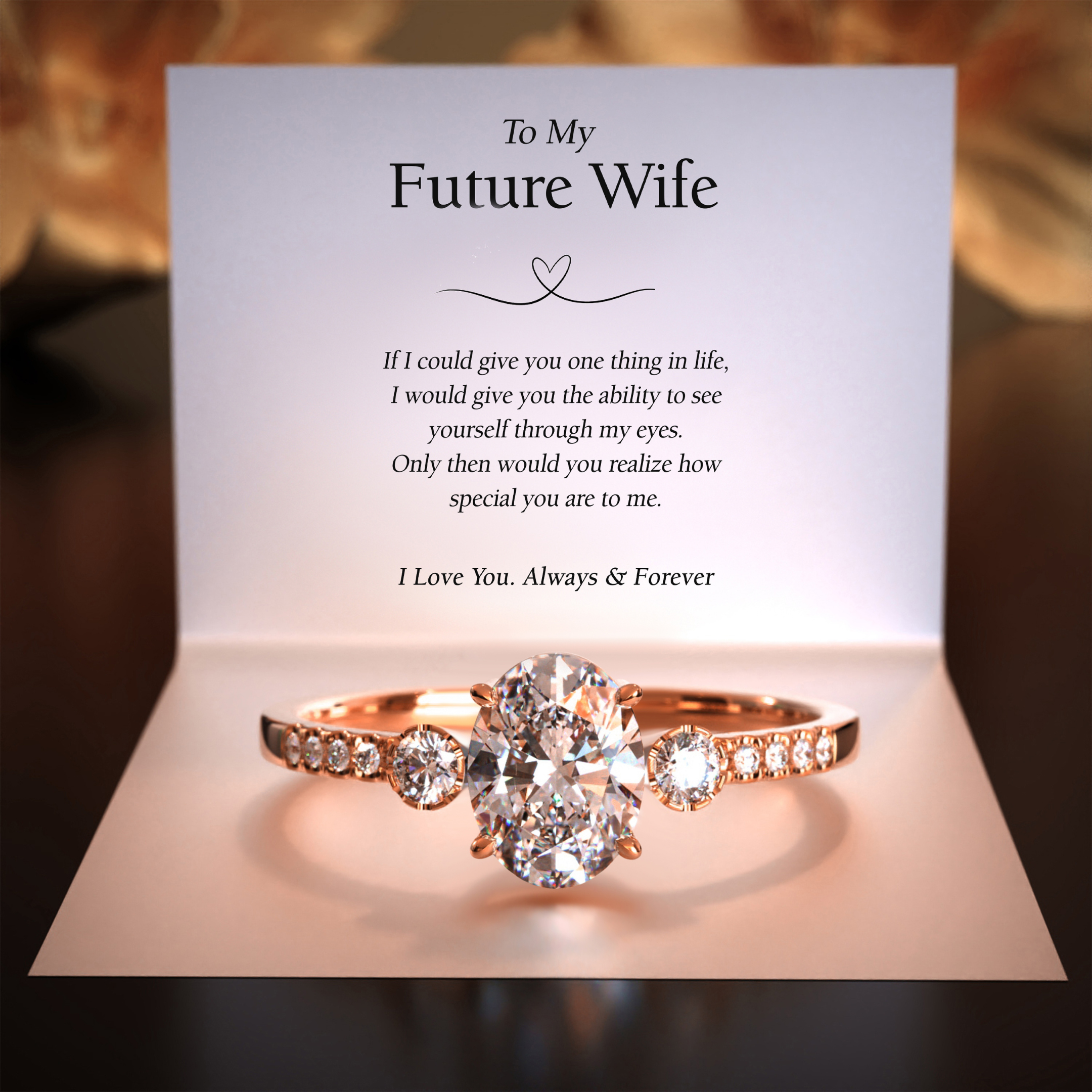 The Luna 1CT Oval Cut Moissanite Ring