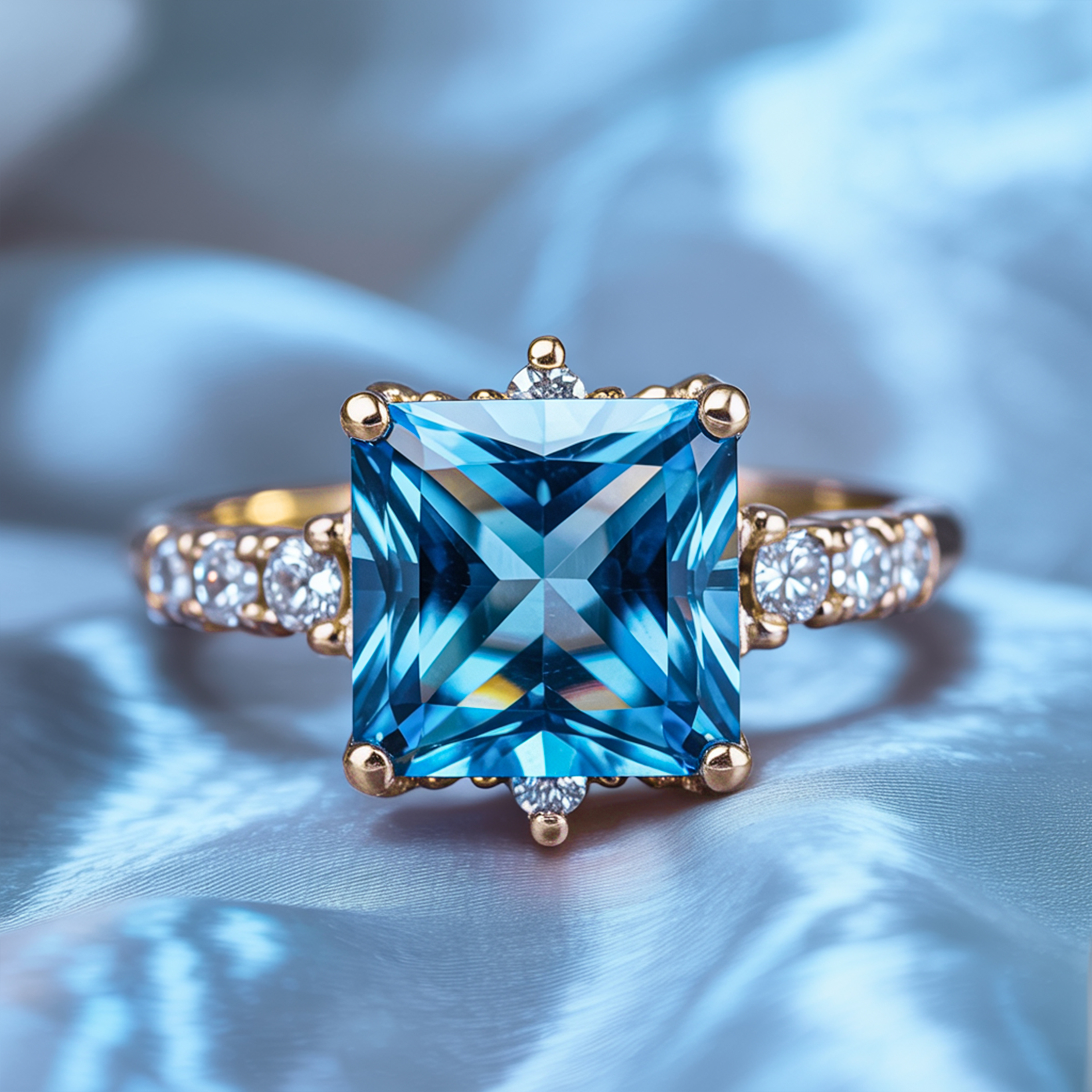 The Caterina 5CT Princess Cut Moissanite Ring