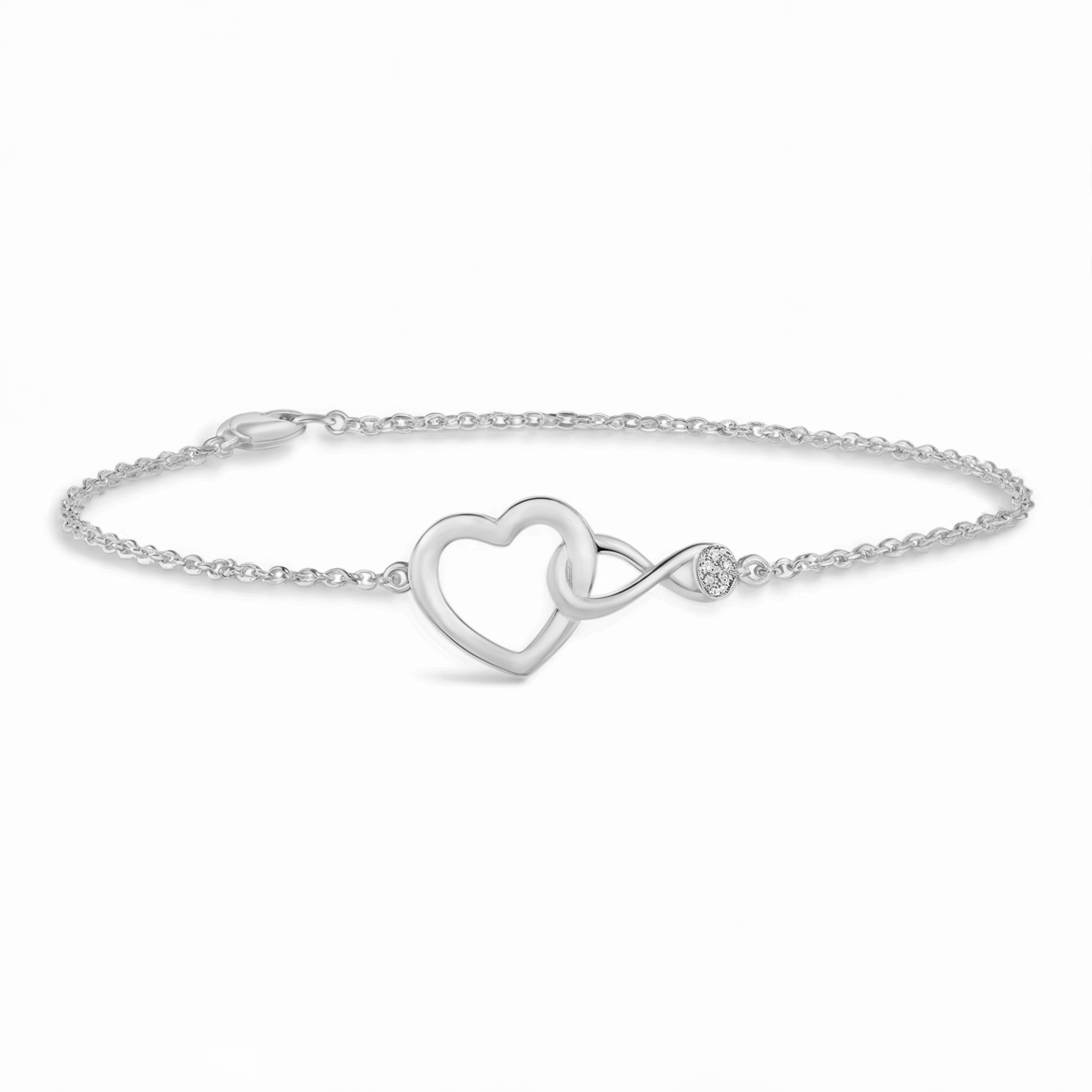 Bracelet Cœur Infini Argent Entrelacé