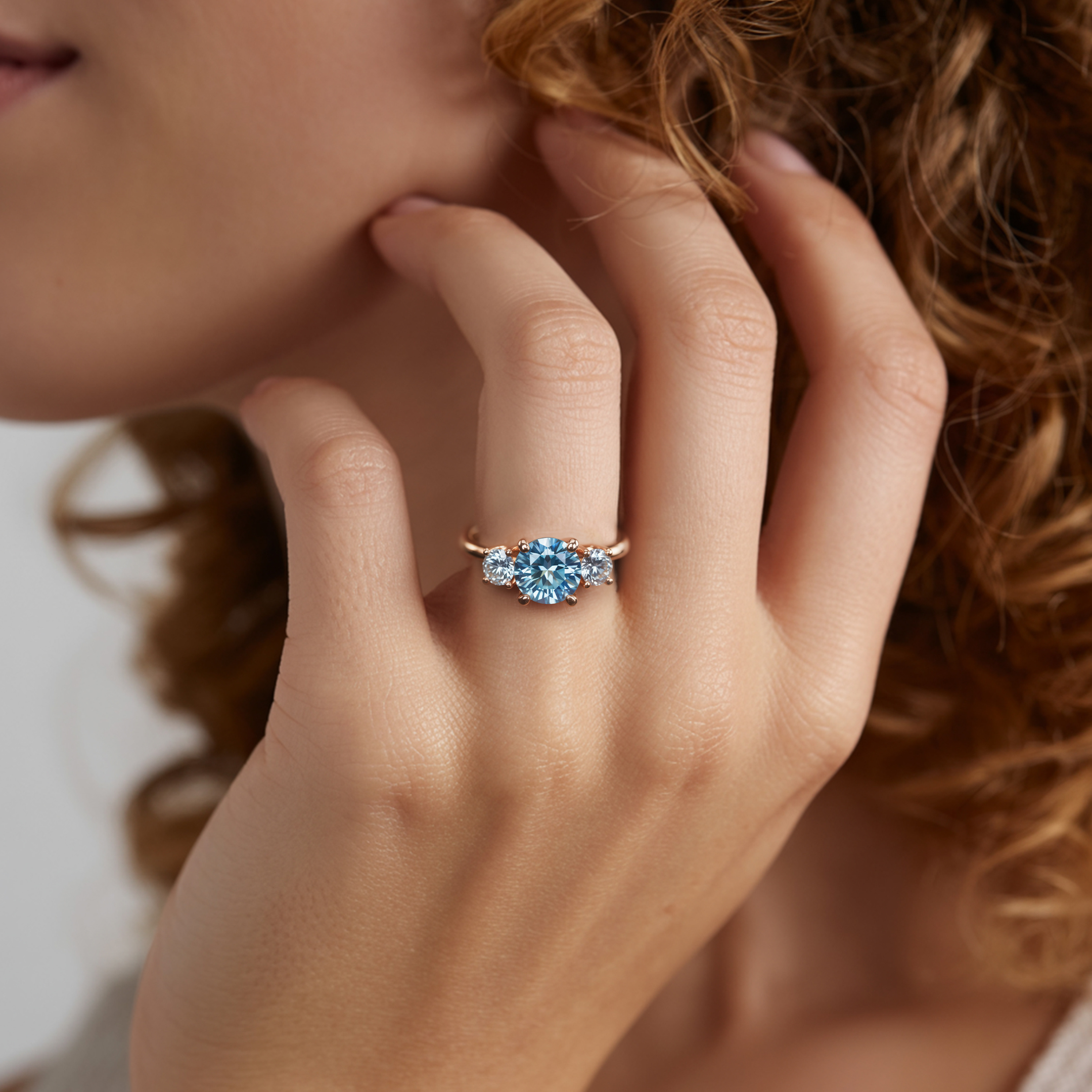 The Katalina – Three-Stone Moissanite Ring