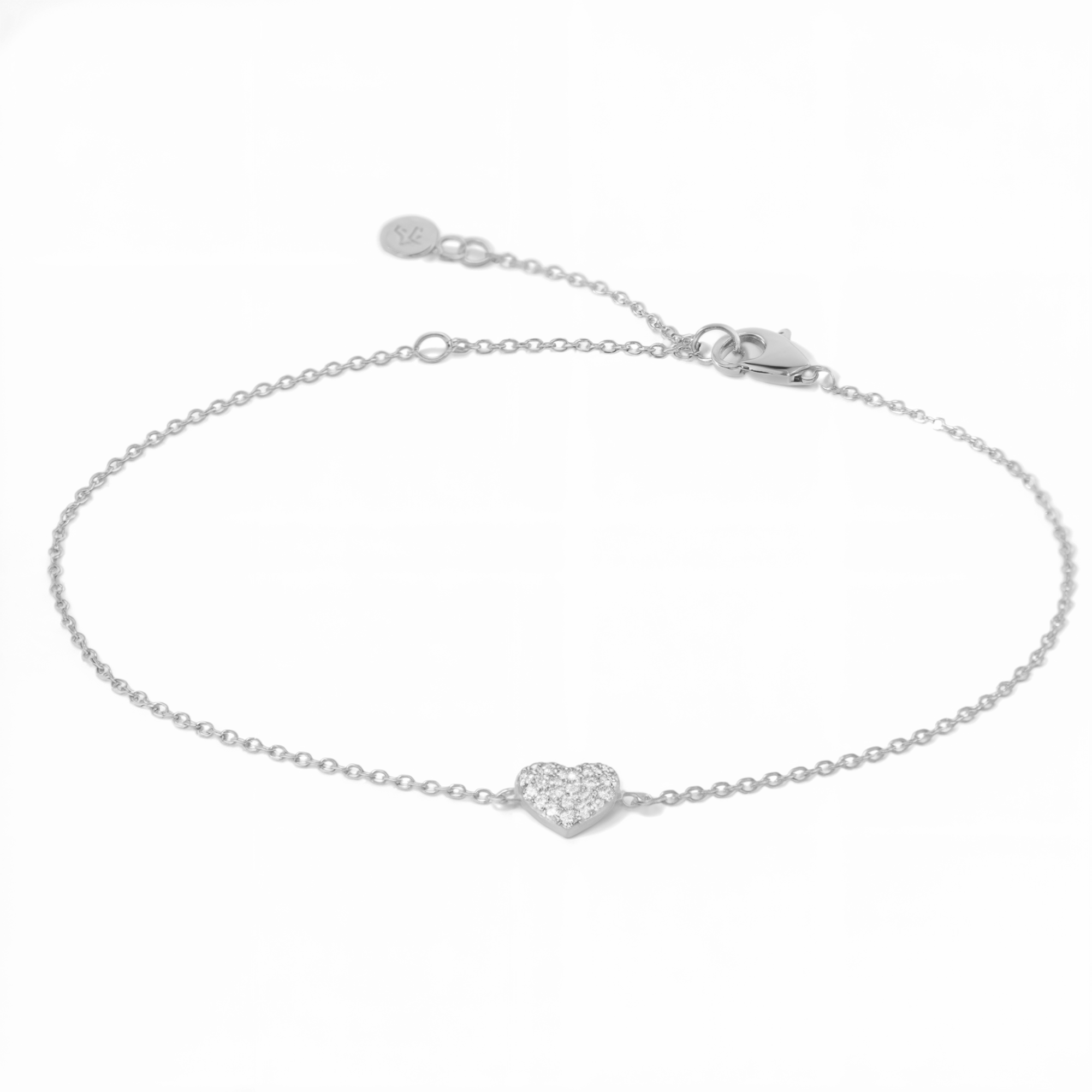 Bracelet Cœur en Diamants Groupés