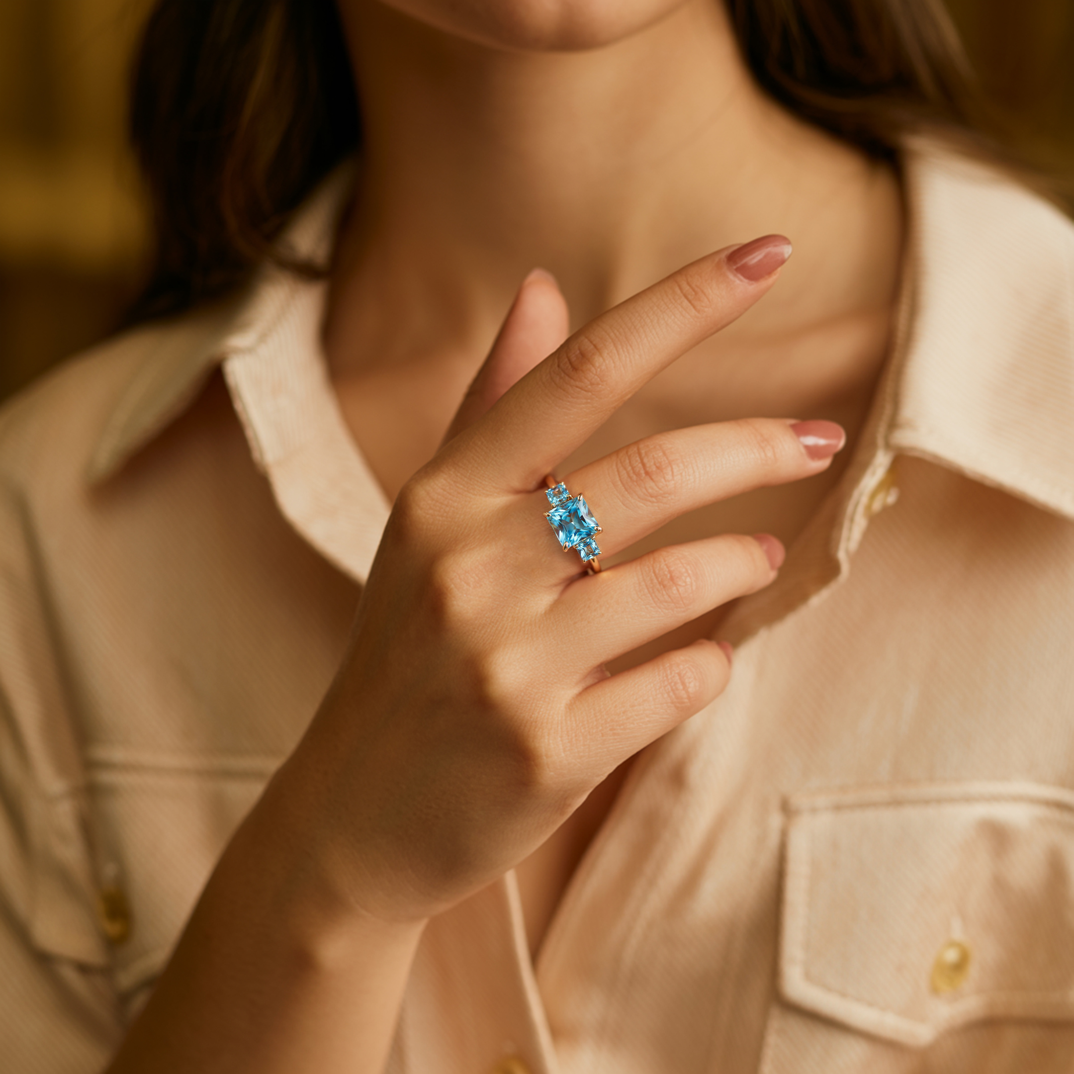 The Caterina – Three-Stone Moissanite Ring