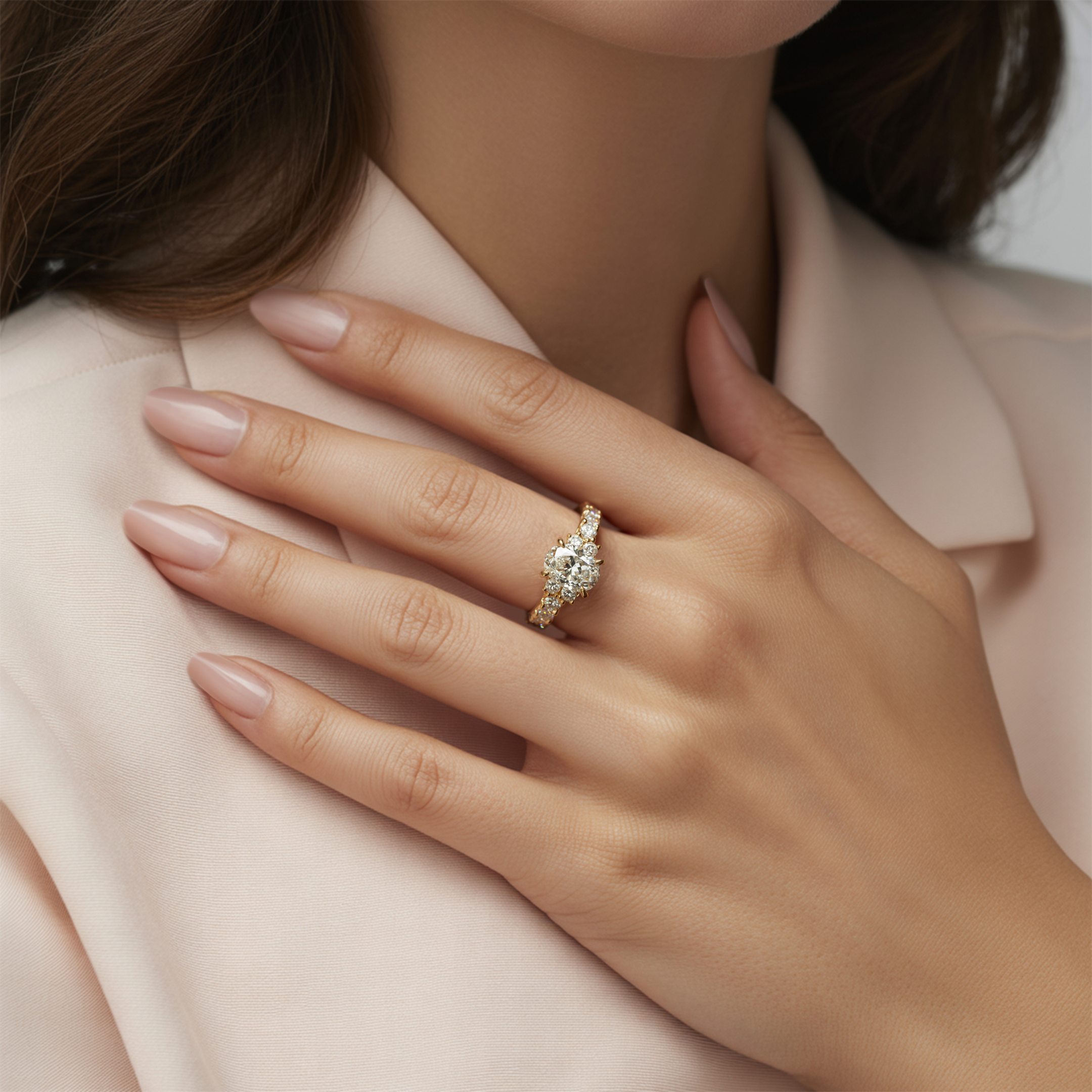 The Adelina Rae — Oval Cut Moissanite Ring