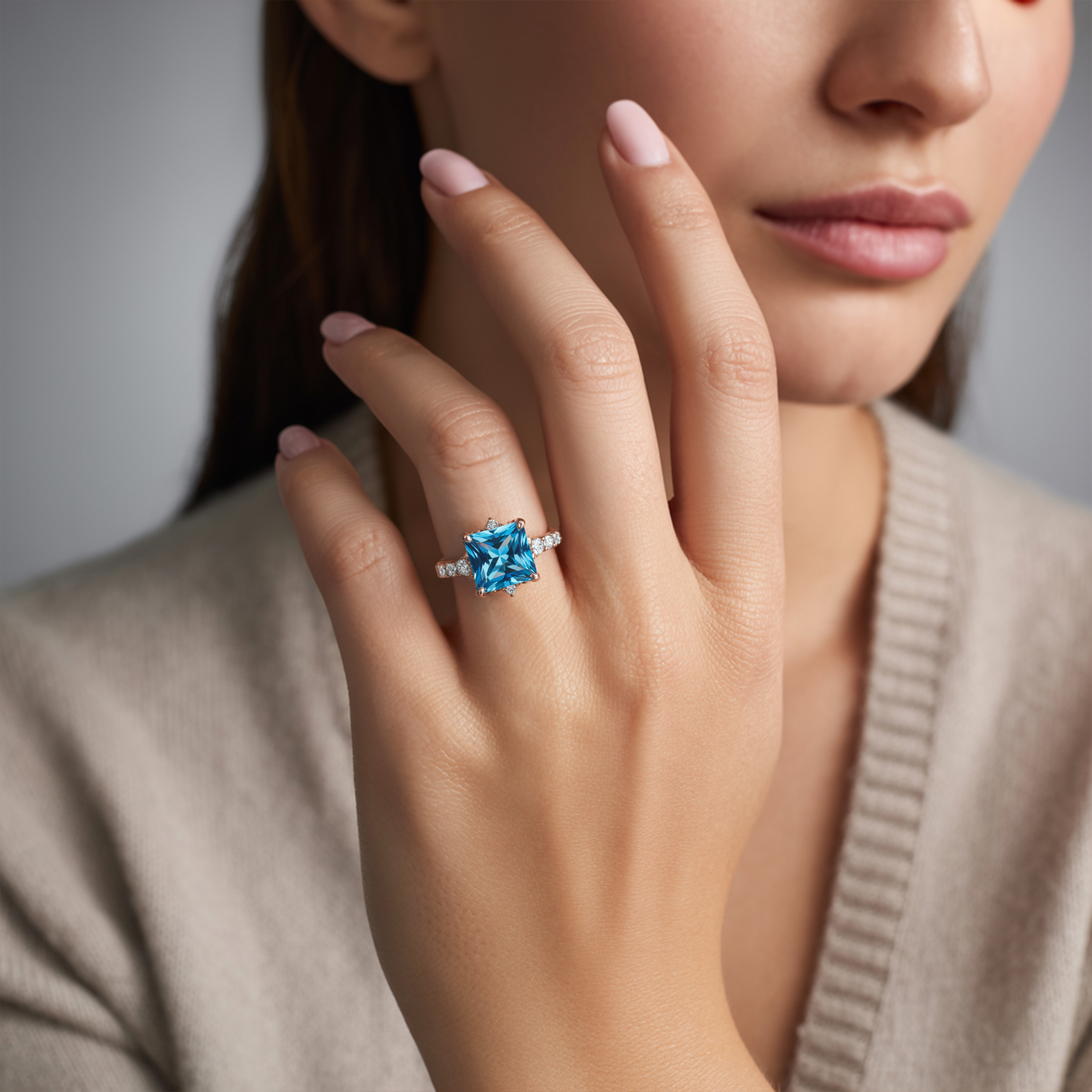 The Caterina 5CT Princess Cut Moissanite Ring