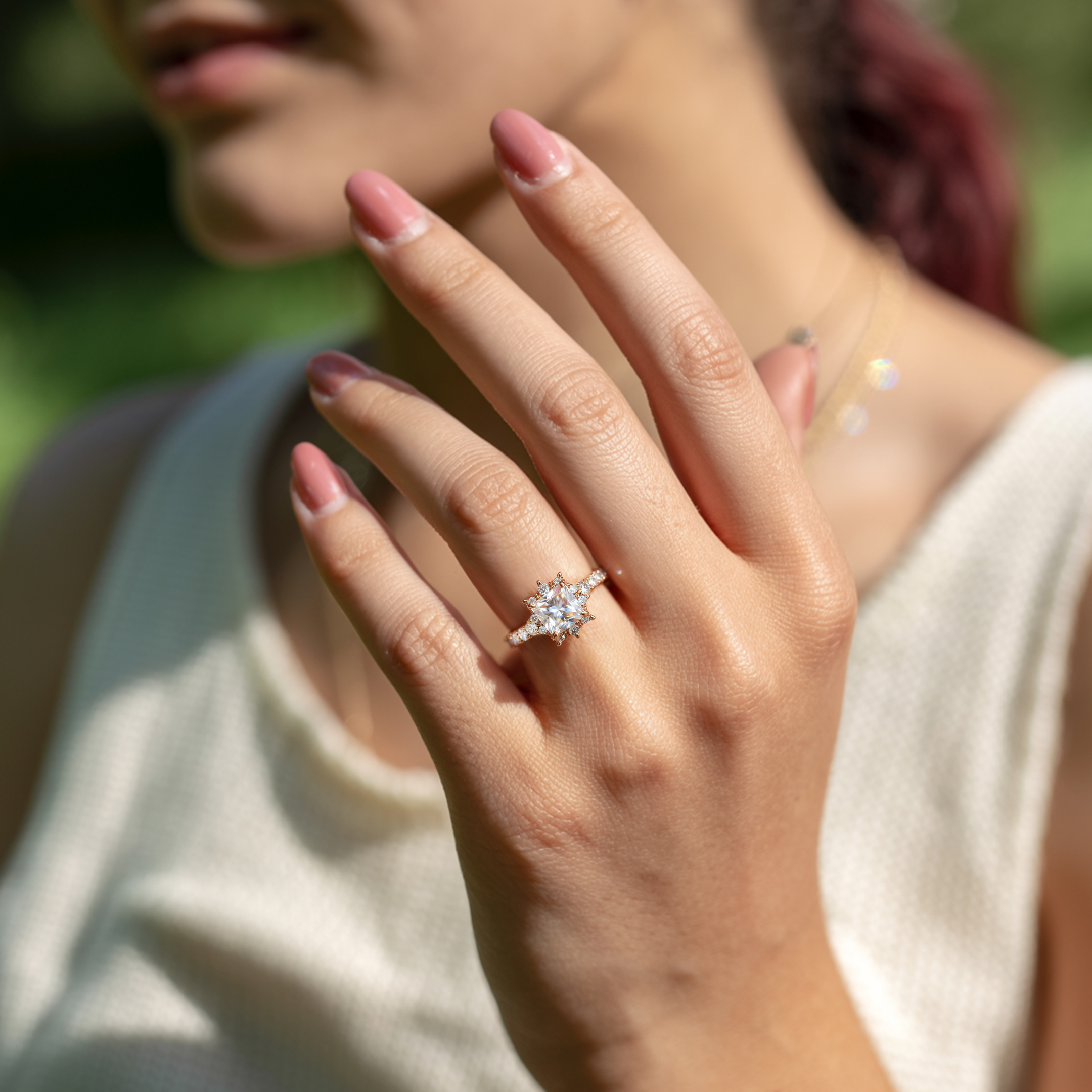 The Caterina 1CT Princess Cut White Moissanite Ring