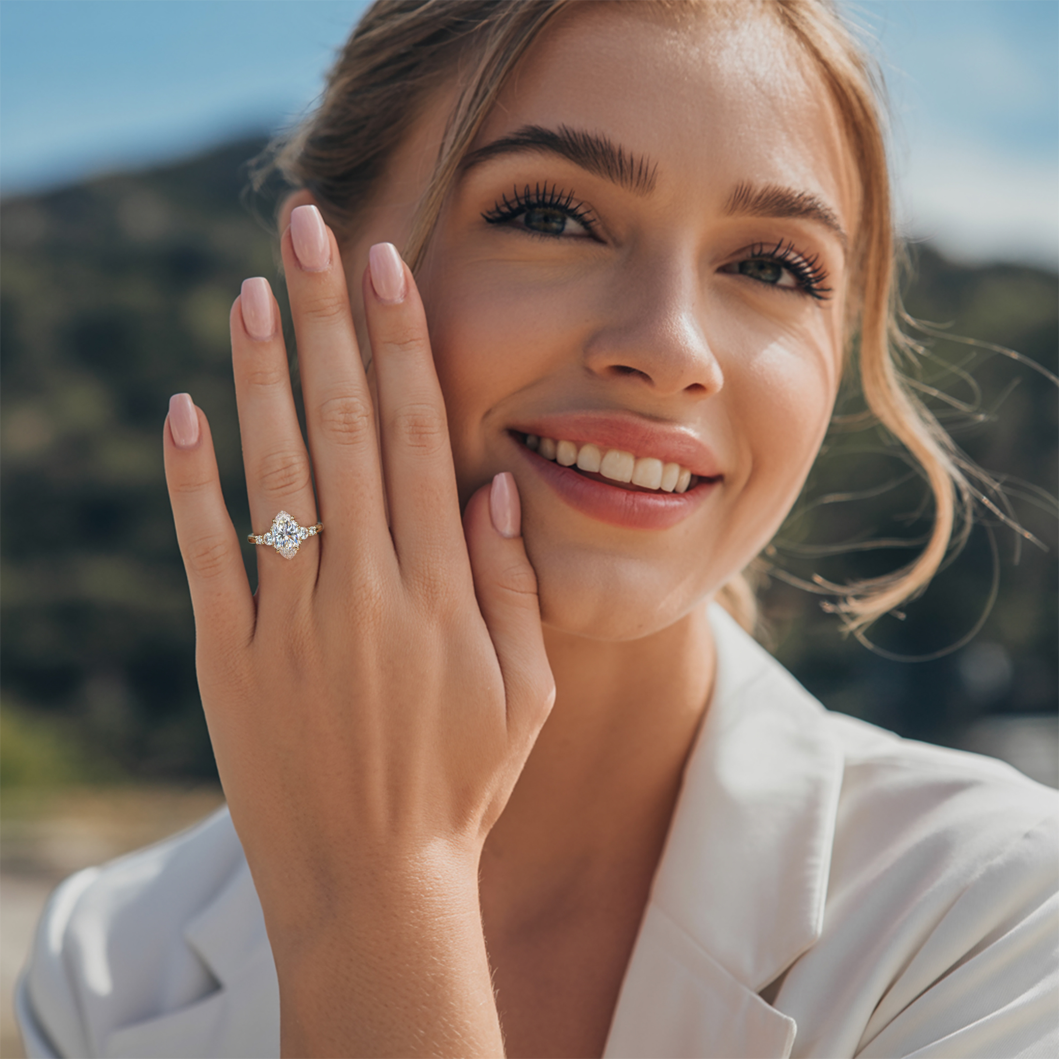 The Bella Jewel Marquise Cut Moissanite Ring