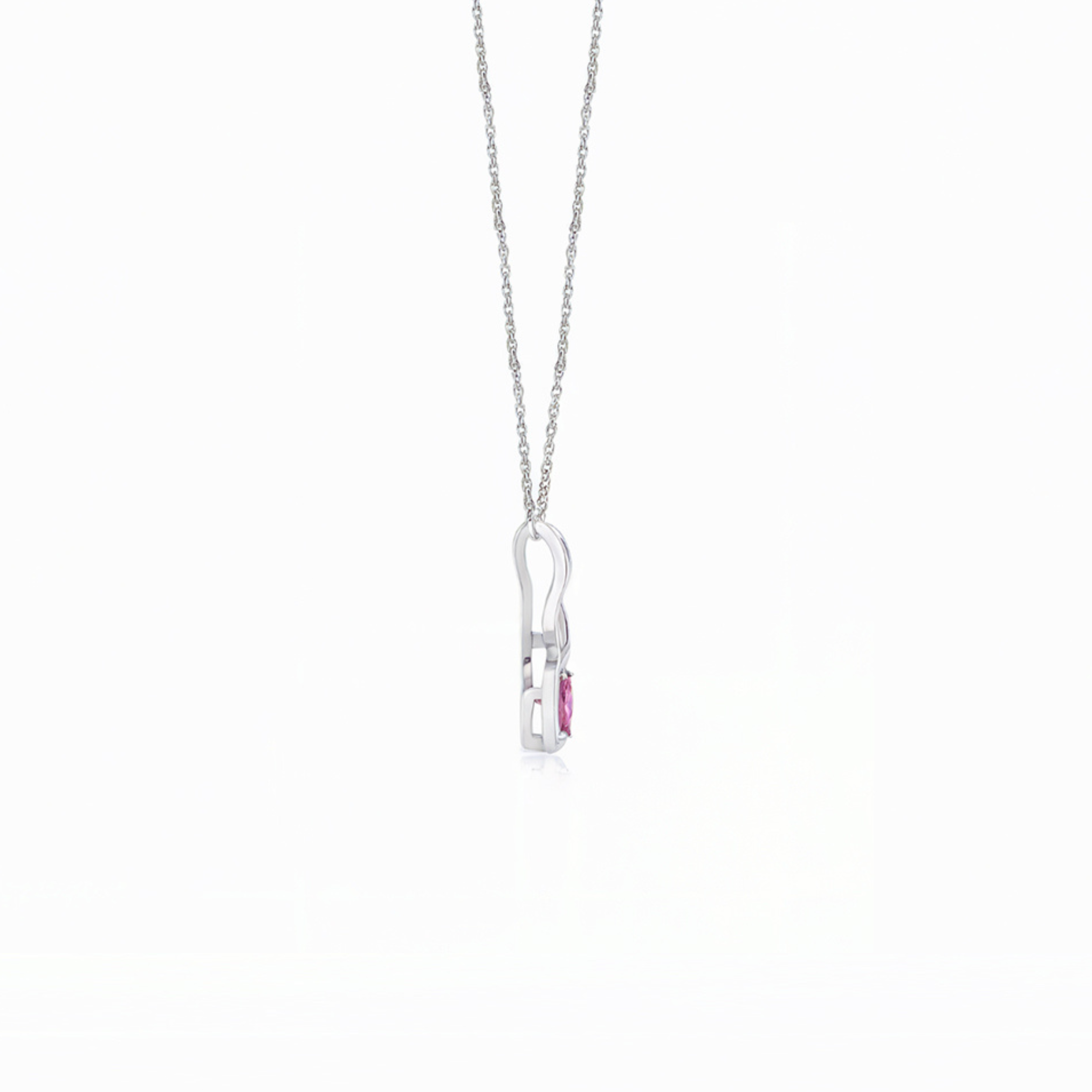 Pink Heart Infinity Necklace