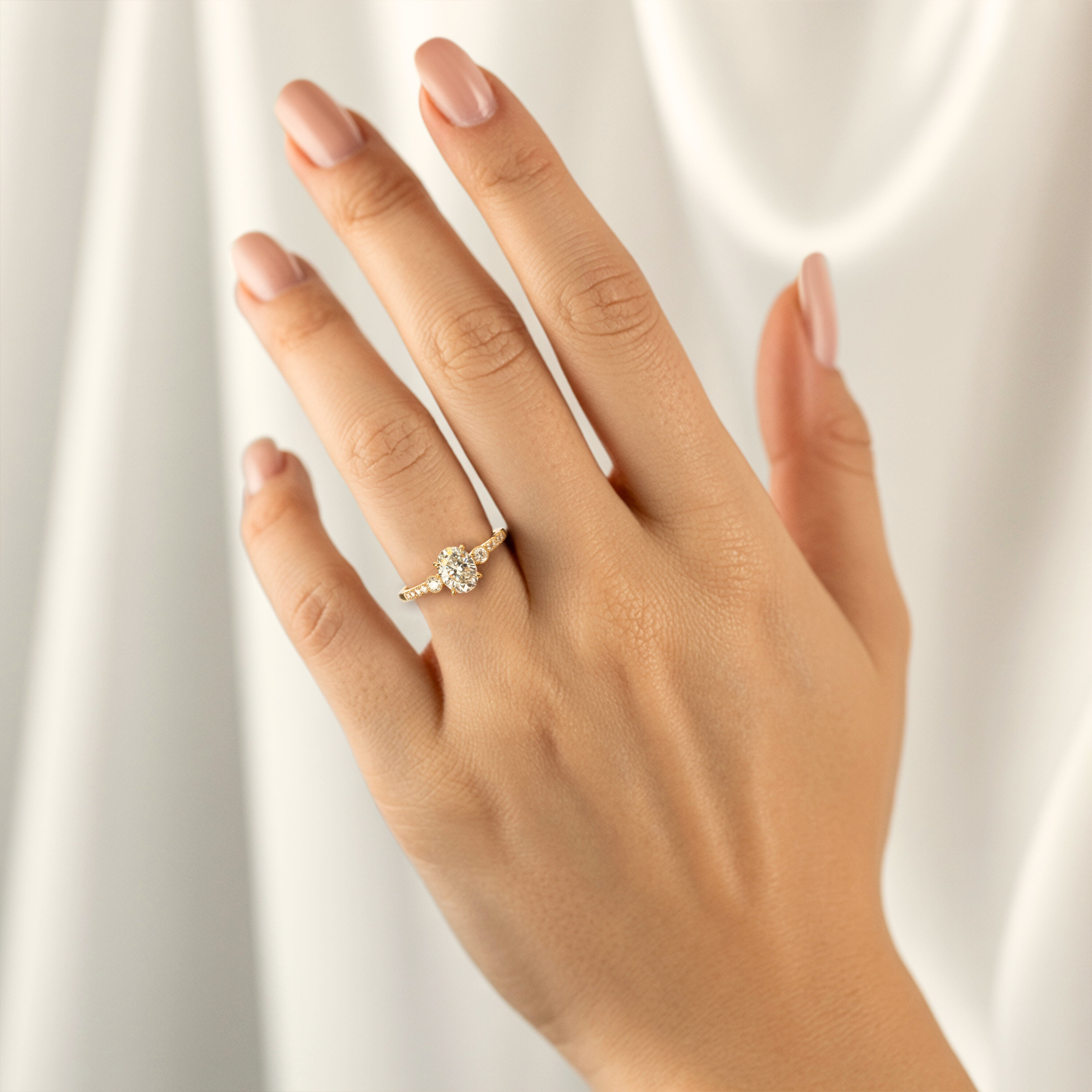 The Luna 1CT Oval Cut Moissanite Ring