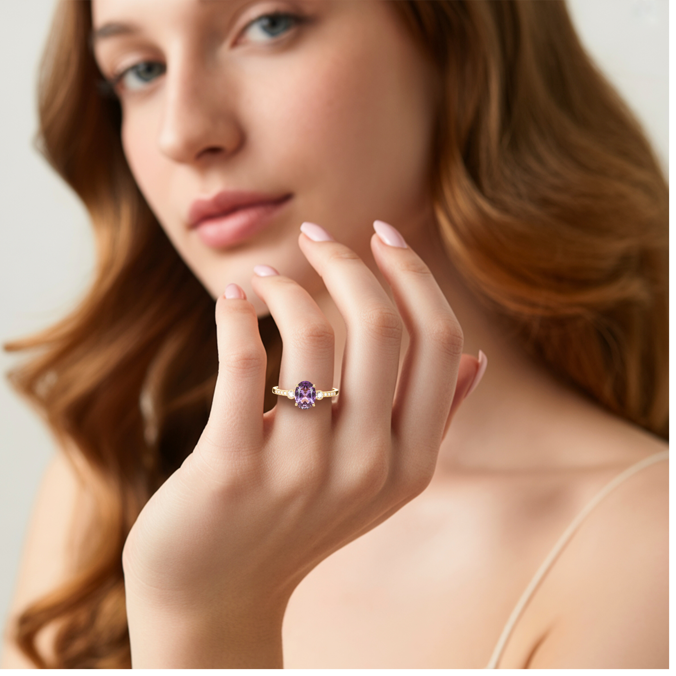The Luna | To My Future Wife 2CT Oval Cut Purple Moissanite Ring