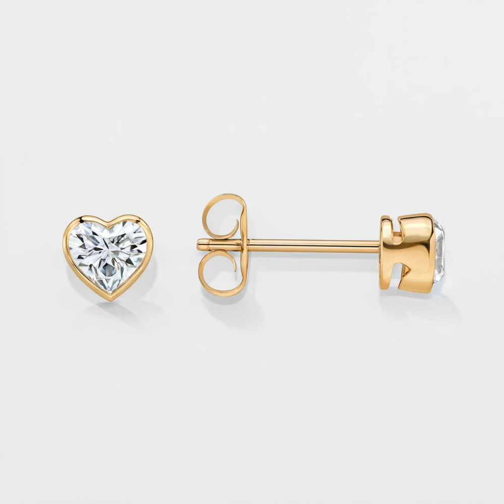 Heart Shaped Stud Earrings