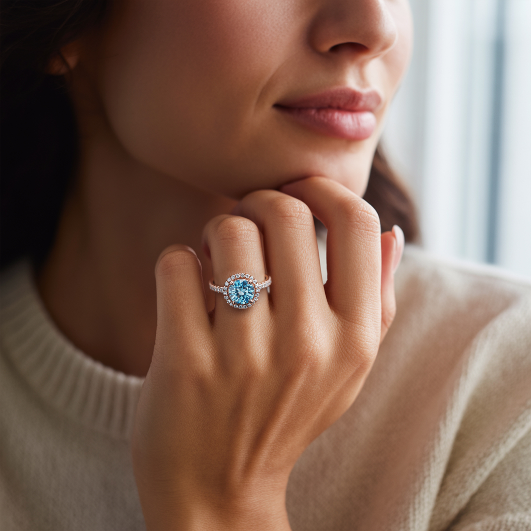 The Katalina – Halo Moissanite Ring