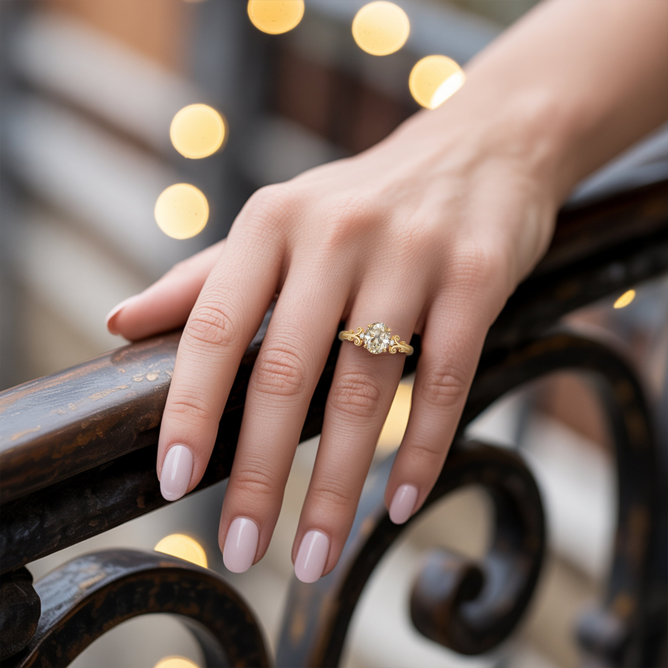 The Luna – Vintage Moissanite Ring