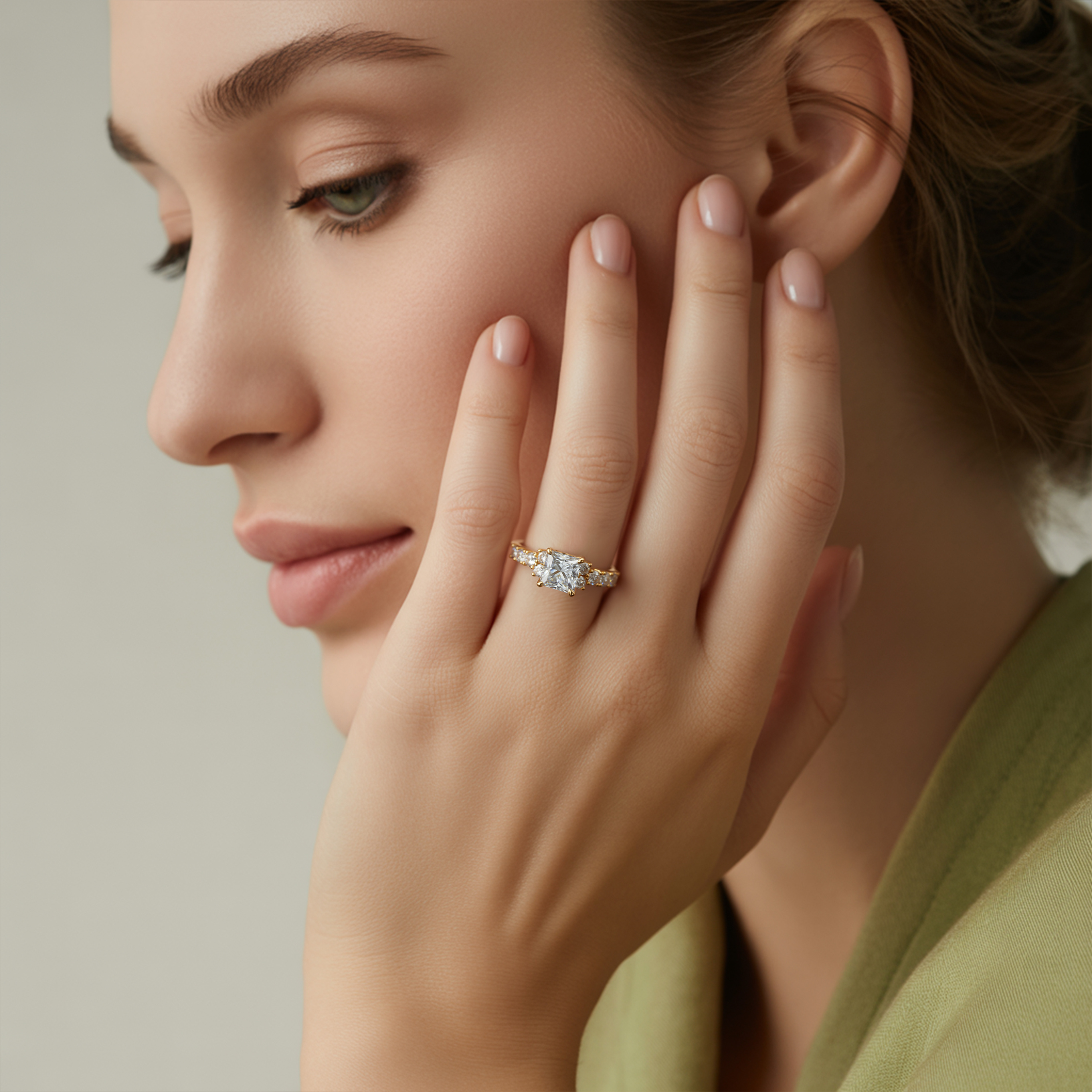 The Adelina Rae — Princess Cut Moissanite Ring