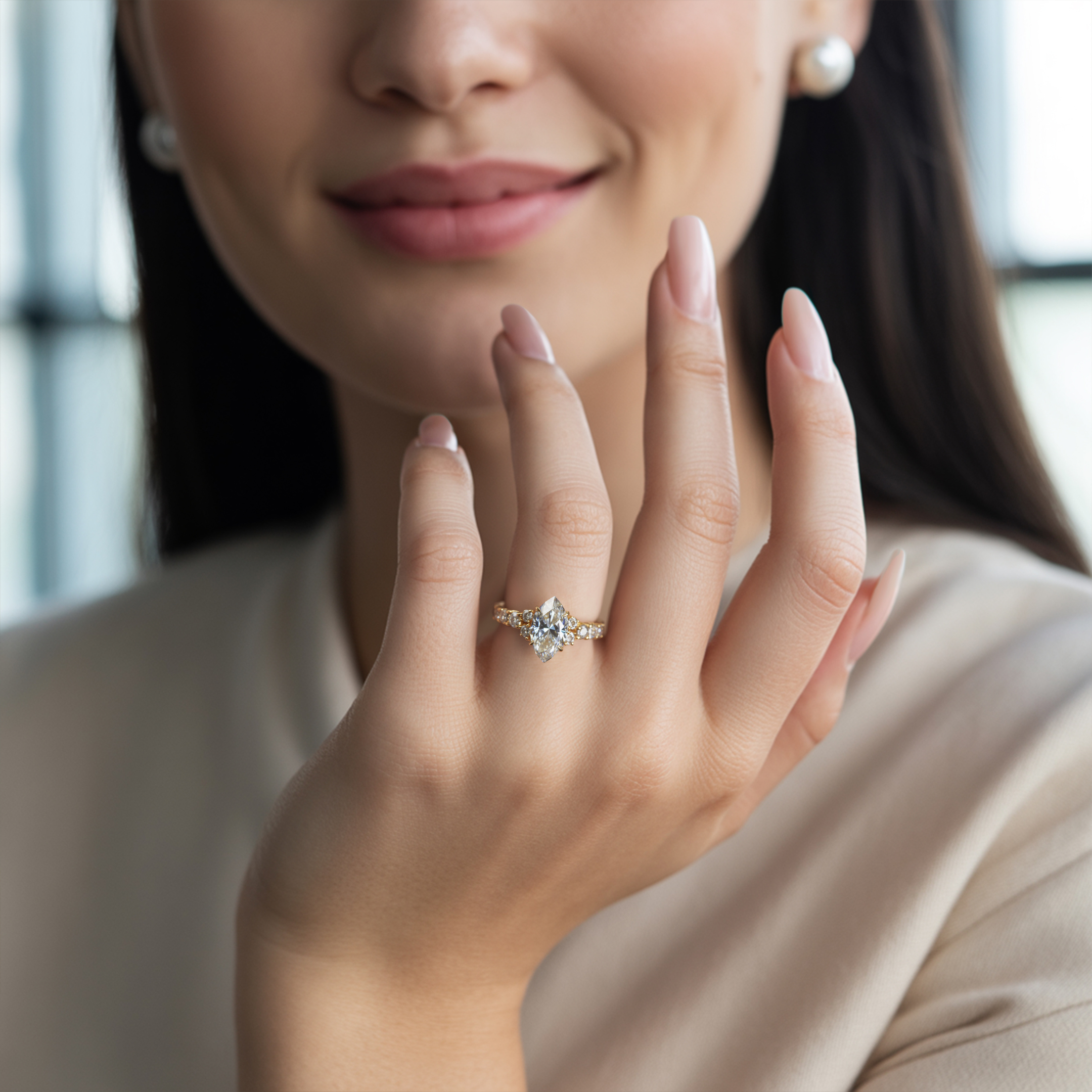 The Adelina Rae — Marquise Cut Moissanite Ring