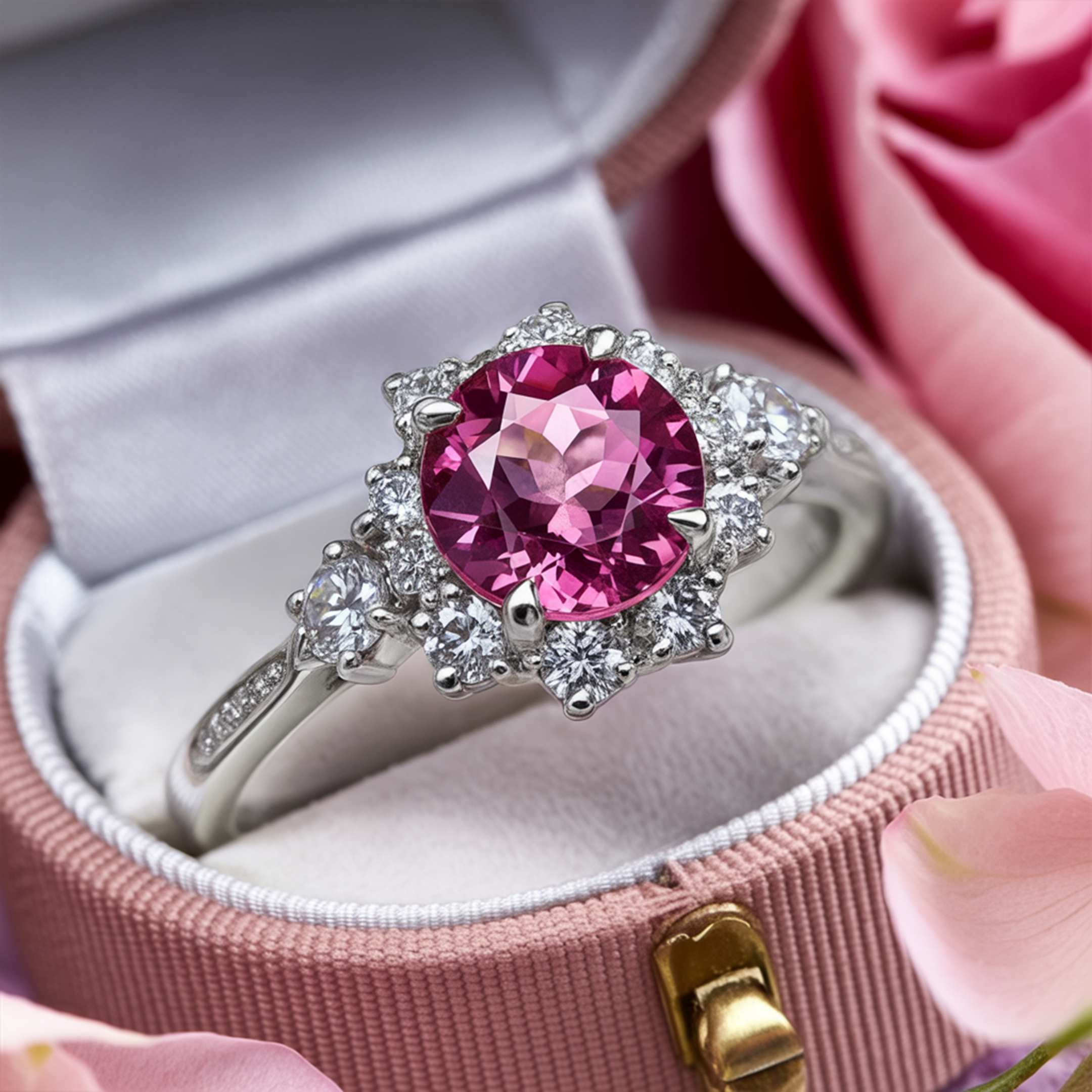 Der Bethany - Rosa Moissanitring