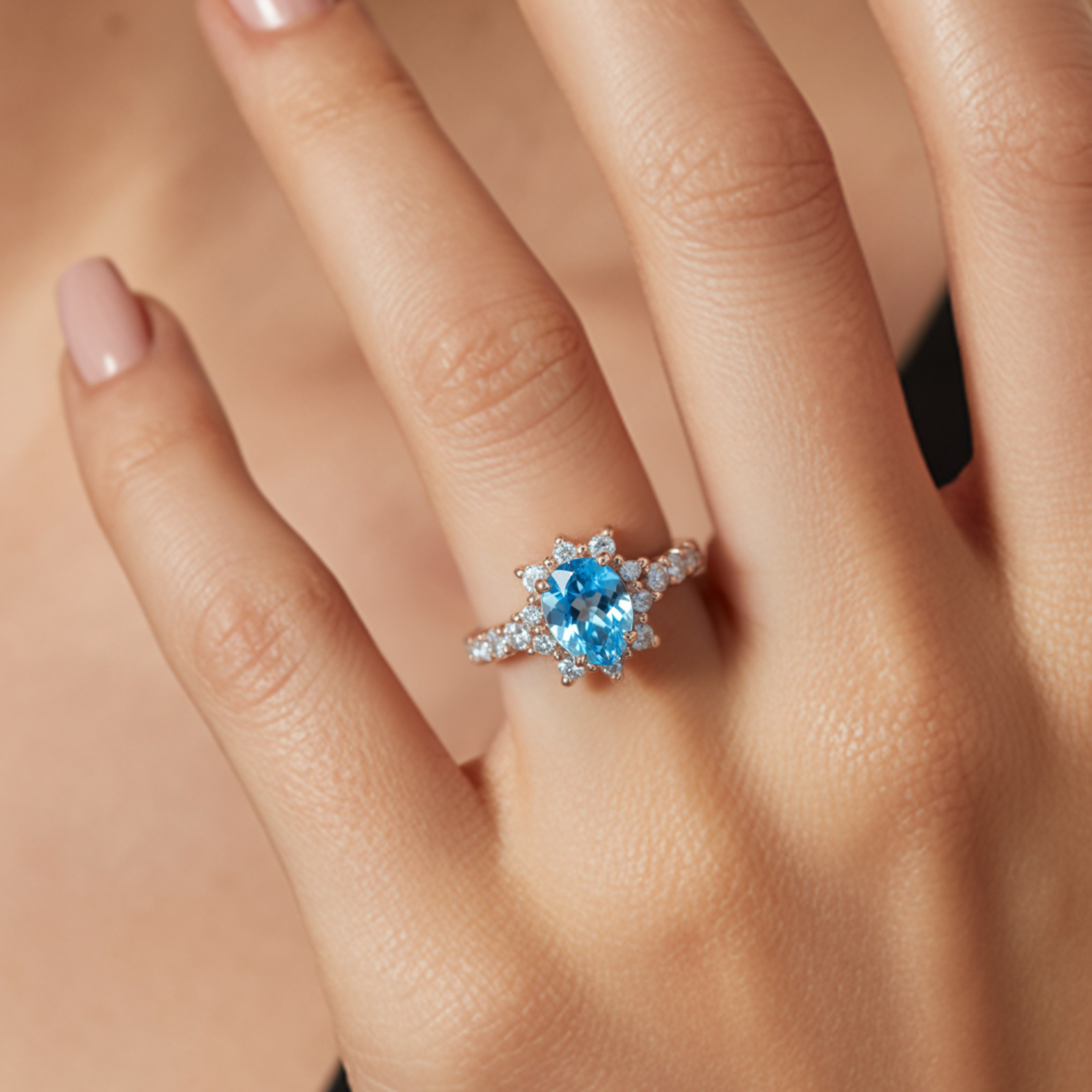 The Caterina Pear Cut Moissanite Ring