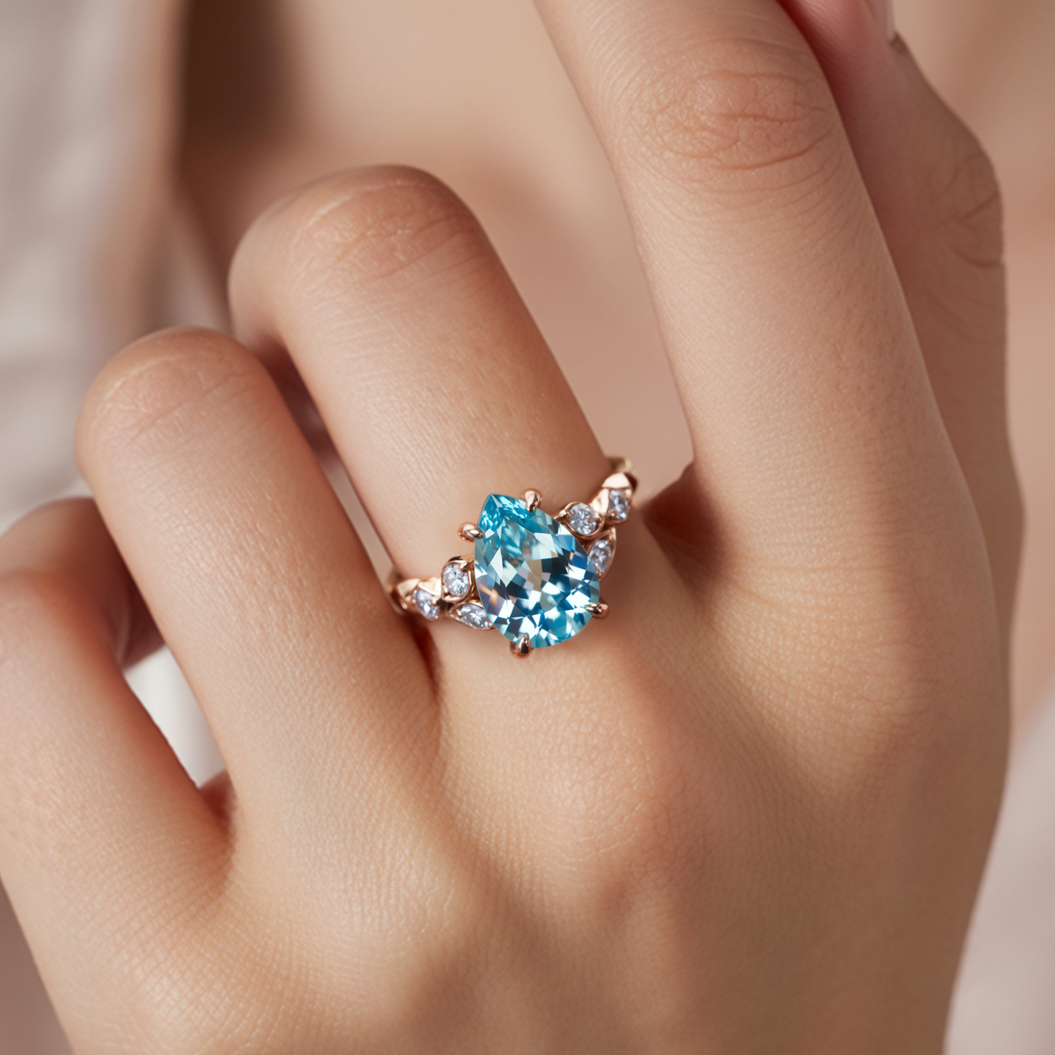 The Katalina Pear Cut Moissanite Ring