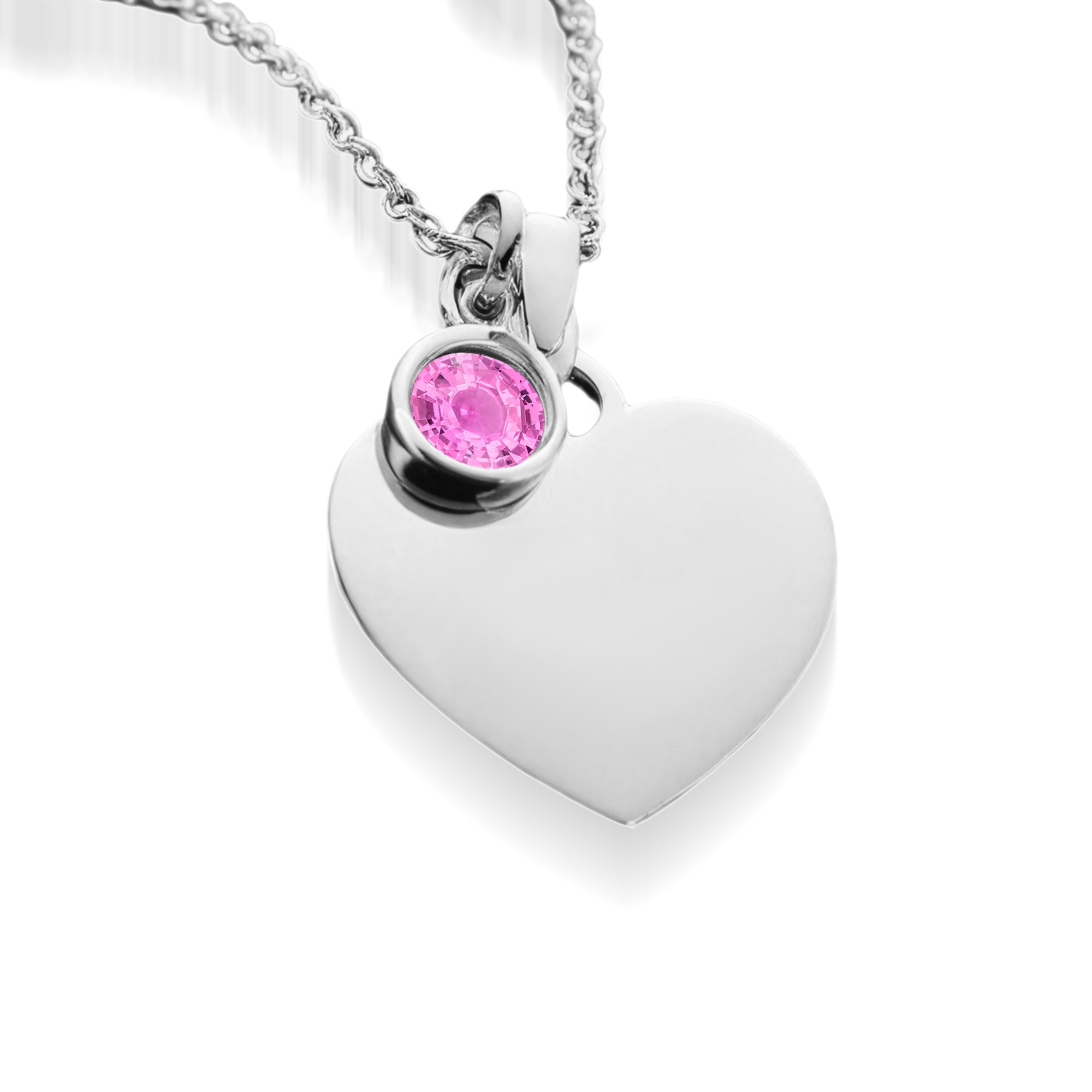 Collier Cœur Diamant Rose