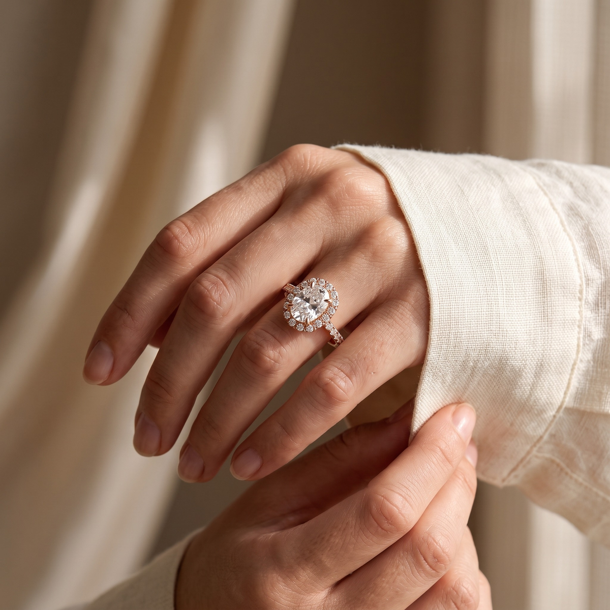 The Odette — Rose Gold model detail - no face