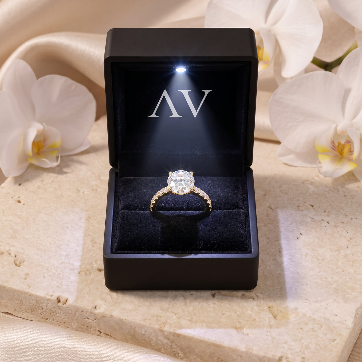 AI0009-OVA-1CT-PAVE-EW - Premium LED Gift Box Presentation