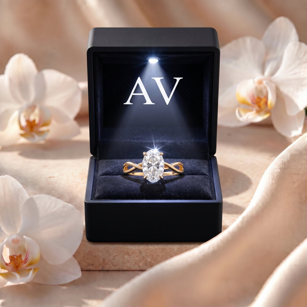 AI0009-OVA-1CT-TWIST-SOLIT - Premium LED Gift Box Presentation