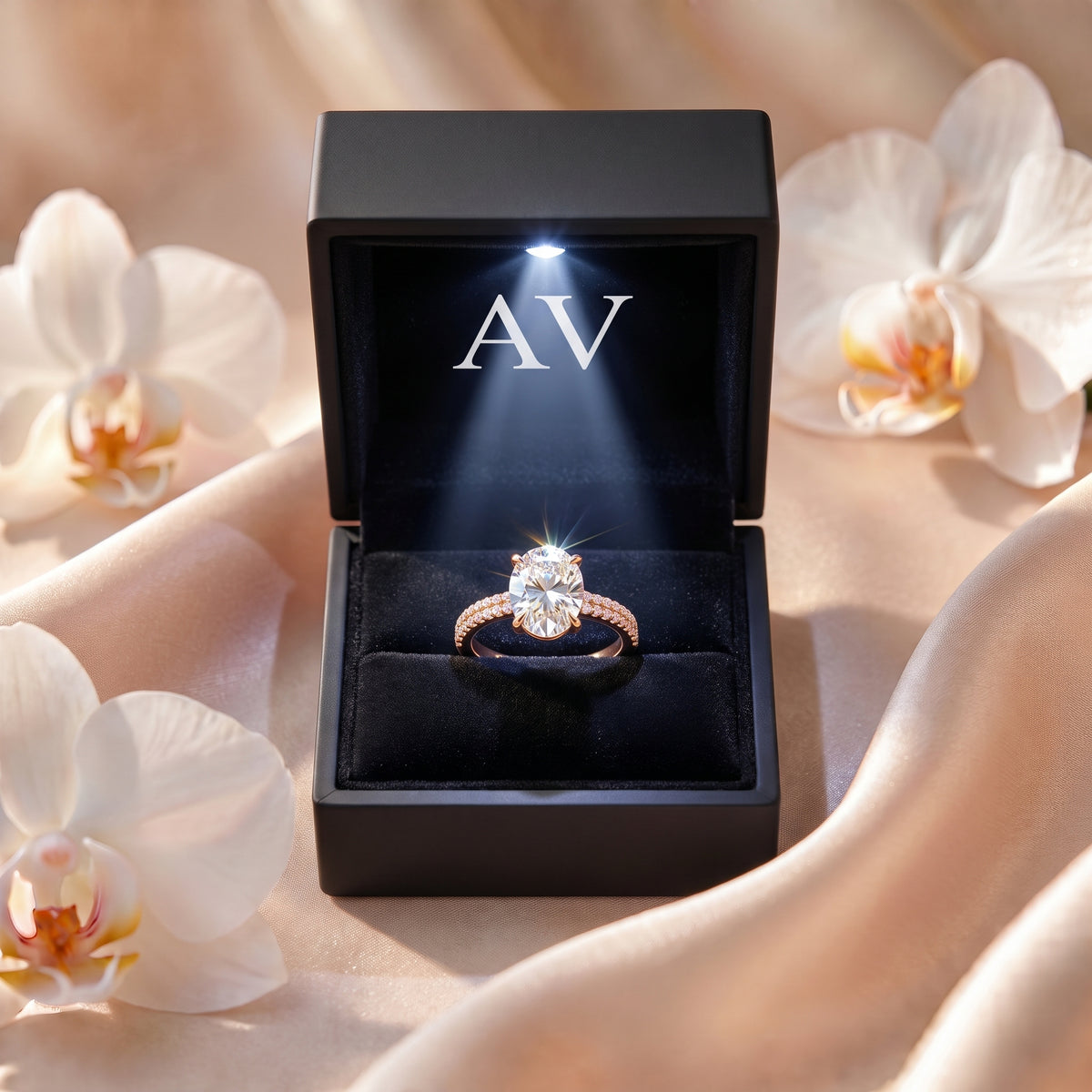 AI0009-OVA-2CT-DPAVE-SOLIT - Premium LED Gift Box Presentation