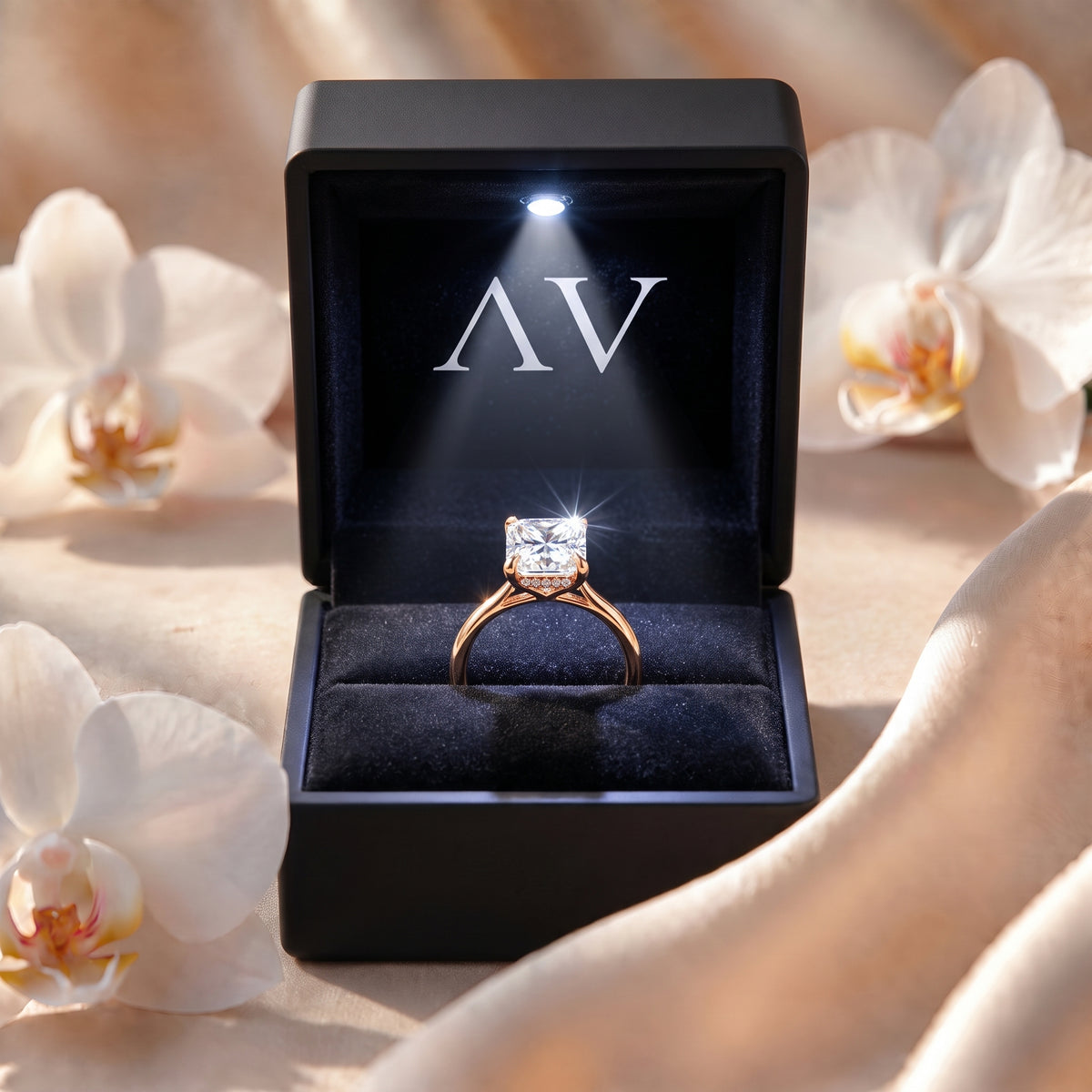 AI0009-RAD-2CT-PLAIN-SOLIT - Premium LED Gift Box Presentation