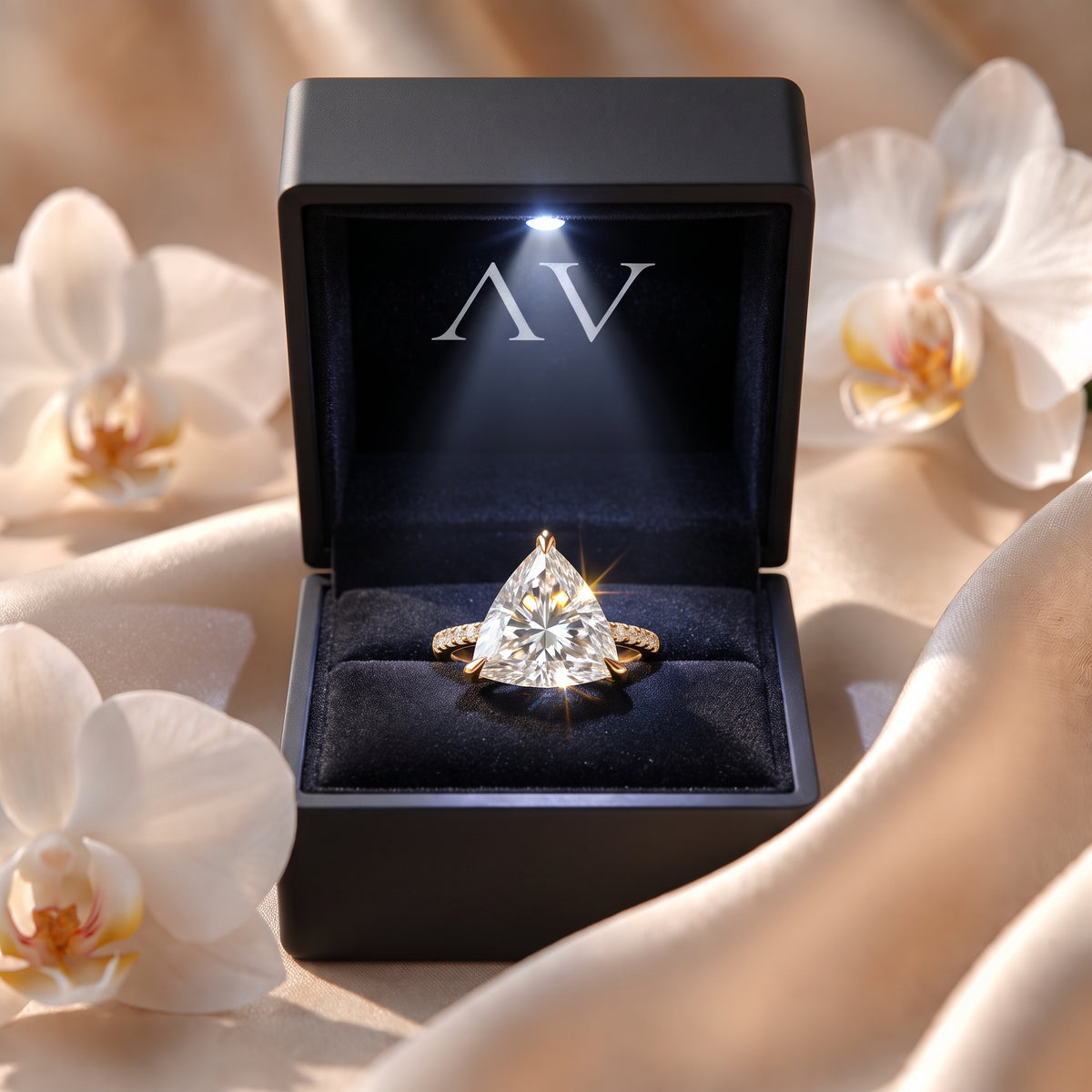 AI0009-TRI-3CT-PAVE-SOLIT - Premium LED Gift Box Presentation