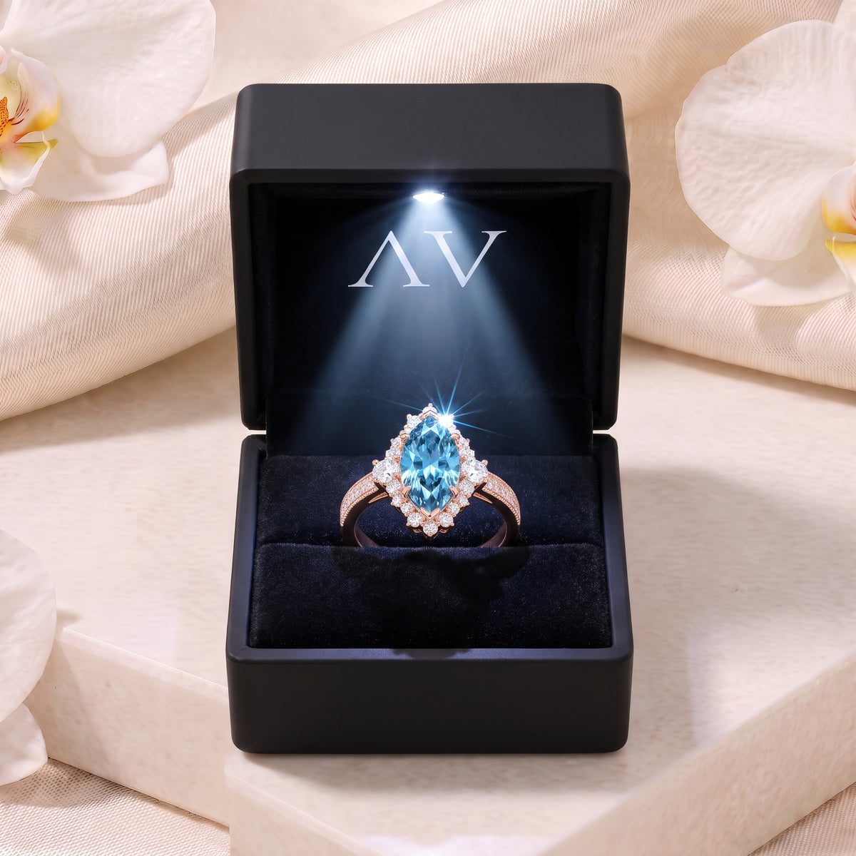 AI0010-MAR-1.5CT-DPAVE-SOLIT - Premium LED Gift Box Presentation