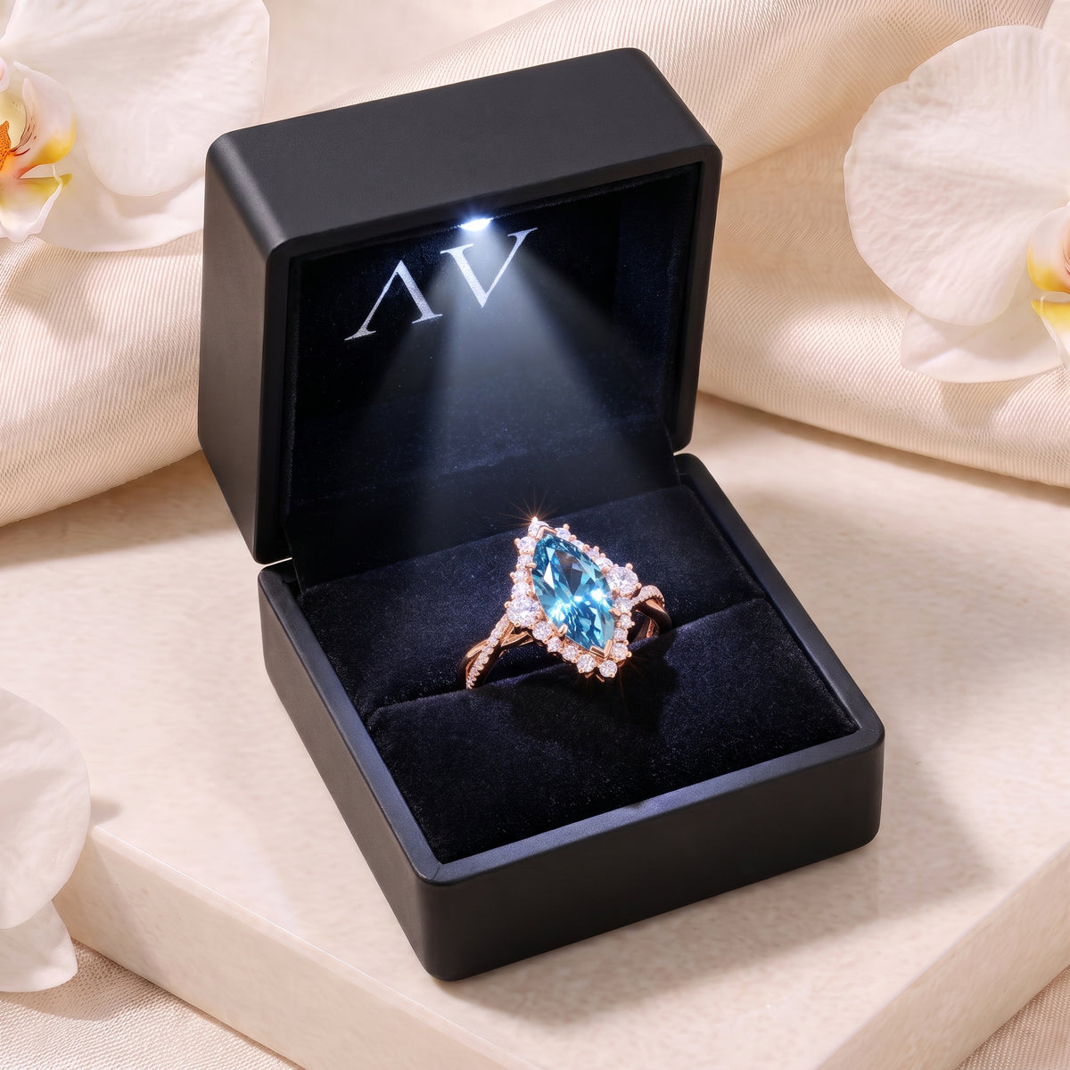 AI0010-MAR-1.5CT-TWIST-SOLIT - Premium LED Gift Box Presentation