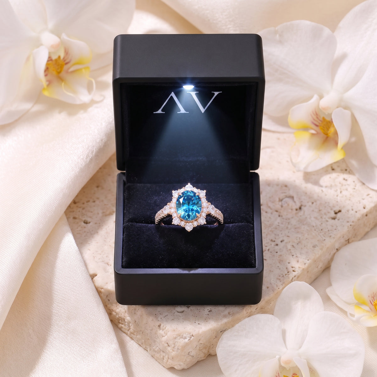 AI0010-OVA-1.5CT-DPAVE-SOLIT - Premium LED Gift Box Presentation