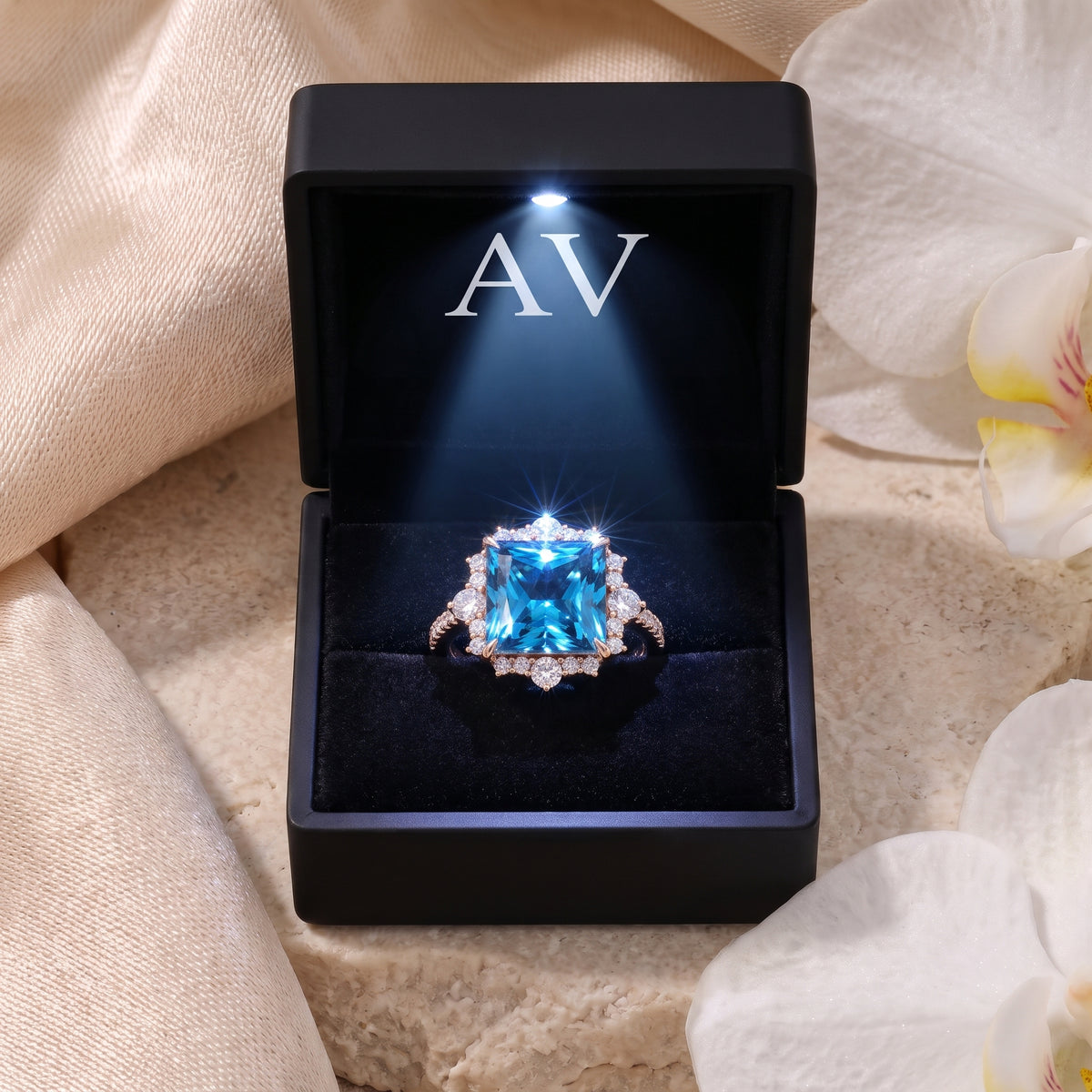 AI0010-PRI-5CT-PAVE-SOLIT - Premium LED Gift Box Presentation