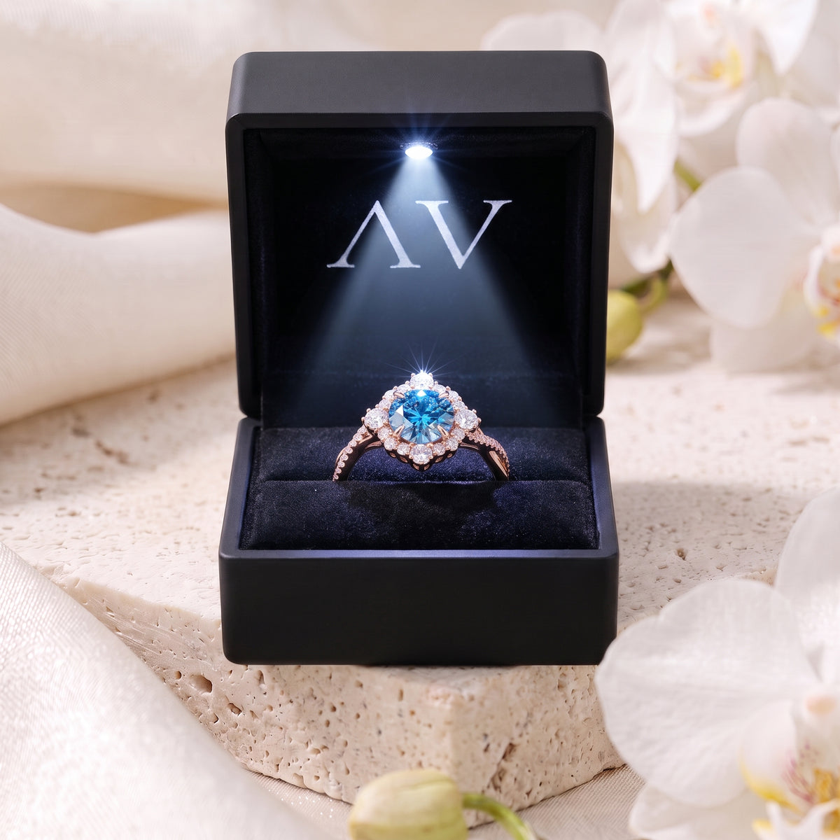 AI0010-ROU-1.5CT-TWIST-SOLIT - Premium LED Gift Box Presentation