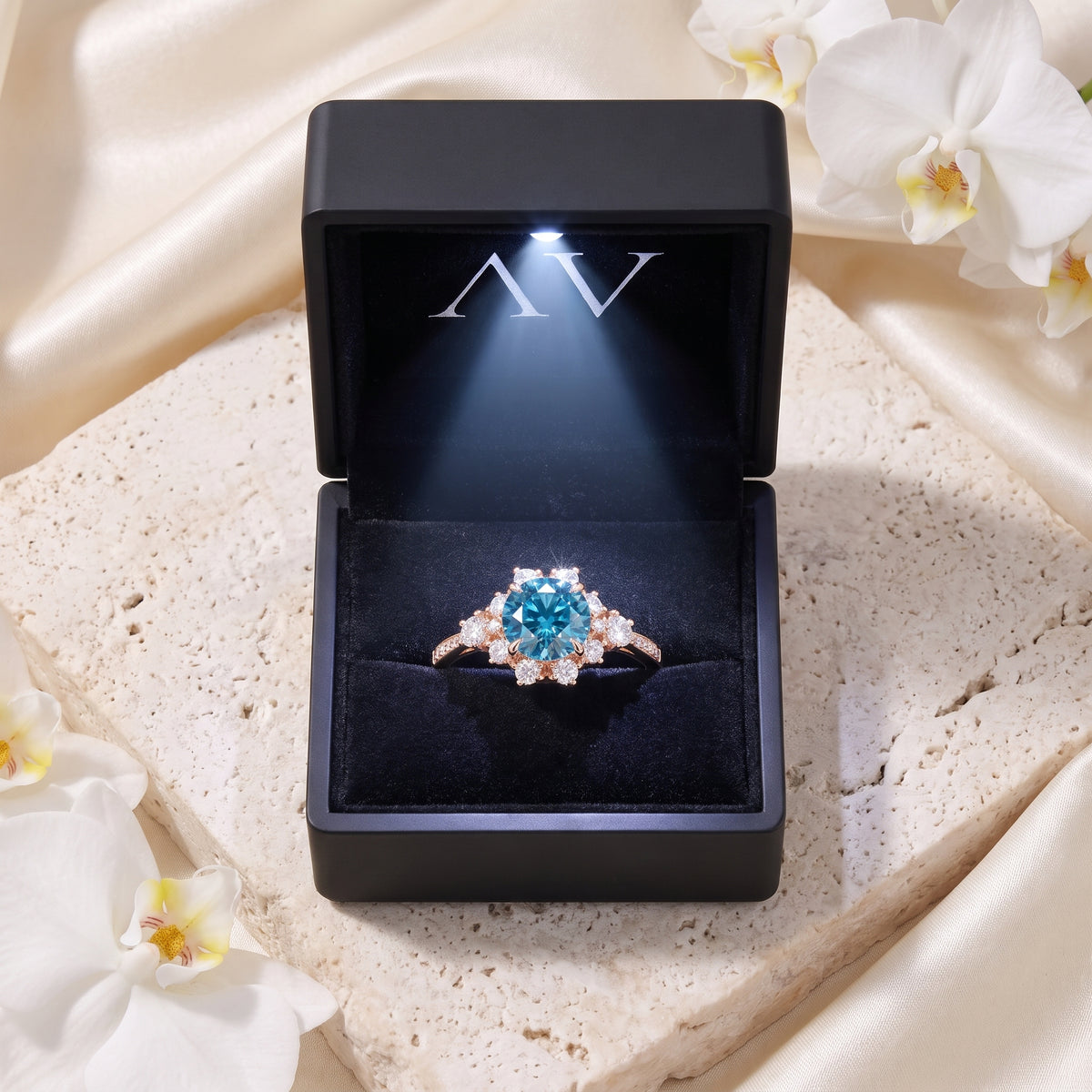 AI0010-ROU-1CT-PAVE-SOLIT - Premium LED Gift Box Presentation
