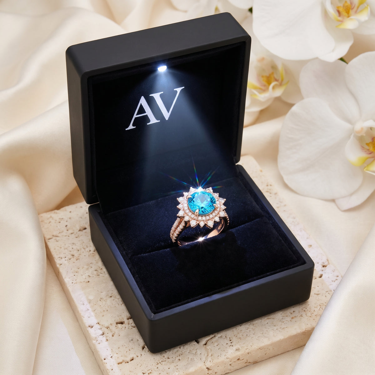 AI0010-ROU-2CT-DPAVE-SOLIT - Premium LED Gift Box Presentation