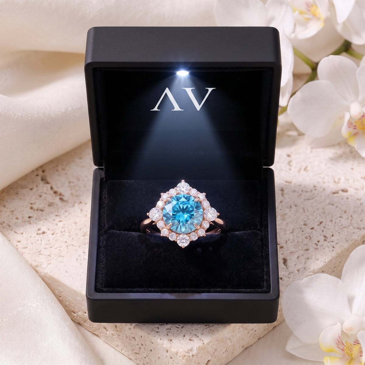 AI0010-ROU-2CT-PLAIN-SOLIT - Premium LED Gift Box Presentation