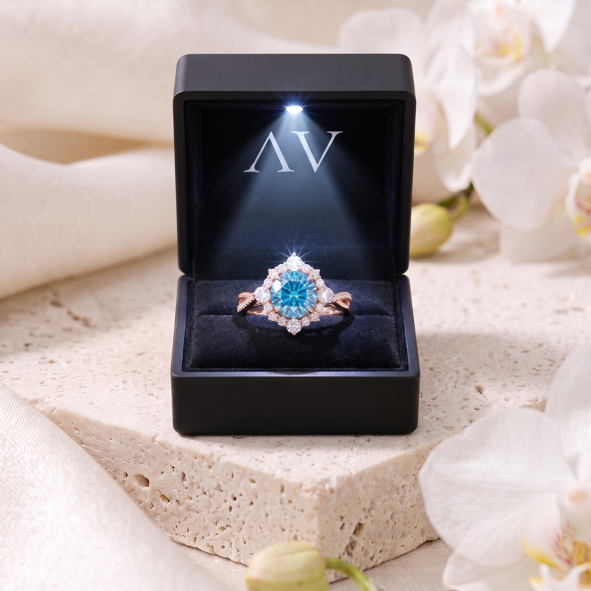 AI0010-ROU-2CT-TWIST-SOLIT - Premium LED Gift Box Presentation