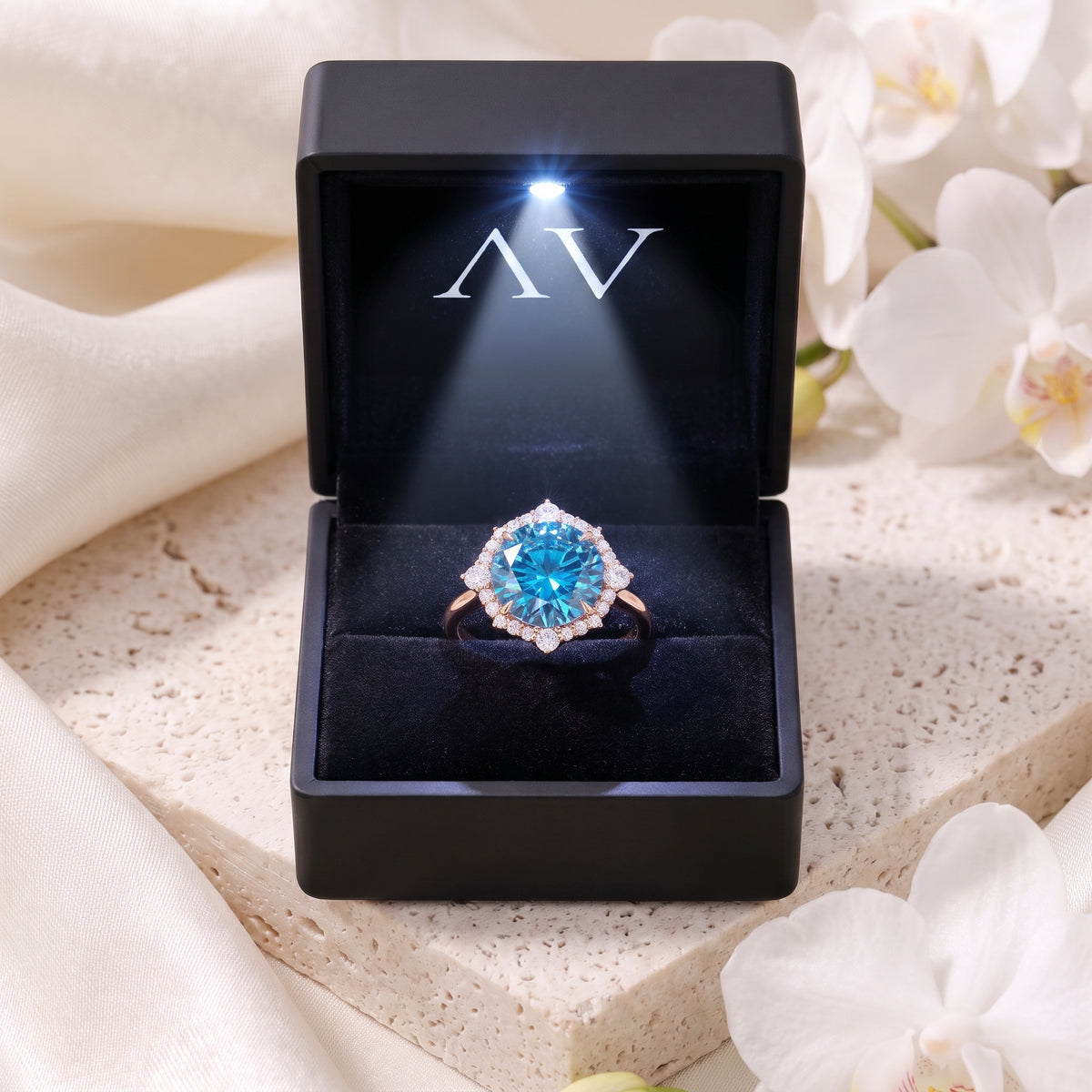 AI0010-ROU-5CT-PLAIN-SOLIT - Premium LED Gift Box Presentation