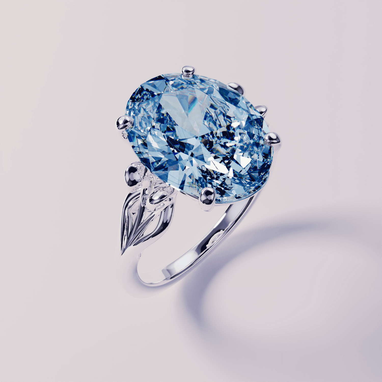 March Aquamarine Birthstone Ring - S925 Sterling Silver