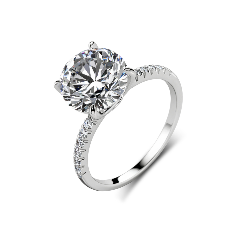 Bague d'éternité avec moissanite taille ronde 5CT