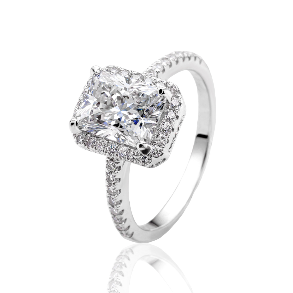 2CT Radiant Cut Eternity Pavé Moissanite Ring