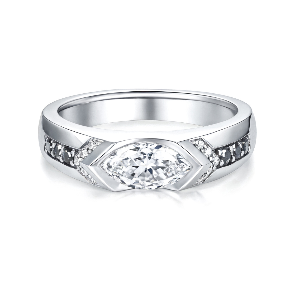 Anillo solitario de moissanita de corte radiante de 5 quilates