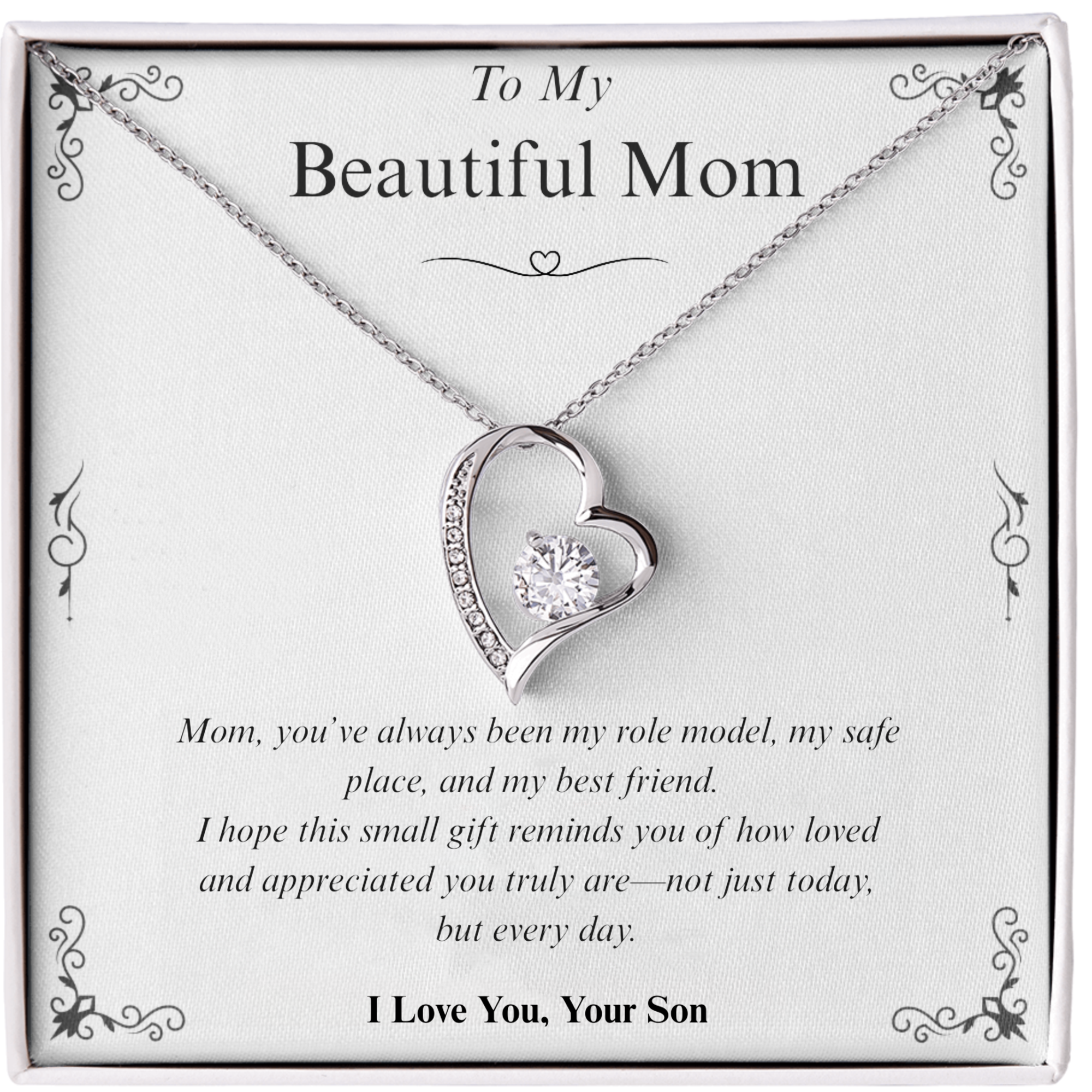 To My Mom | Heart Necklace | Perfect Mothers Day Gift From Son