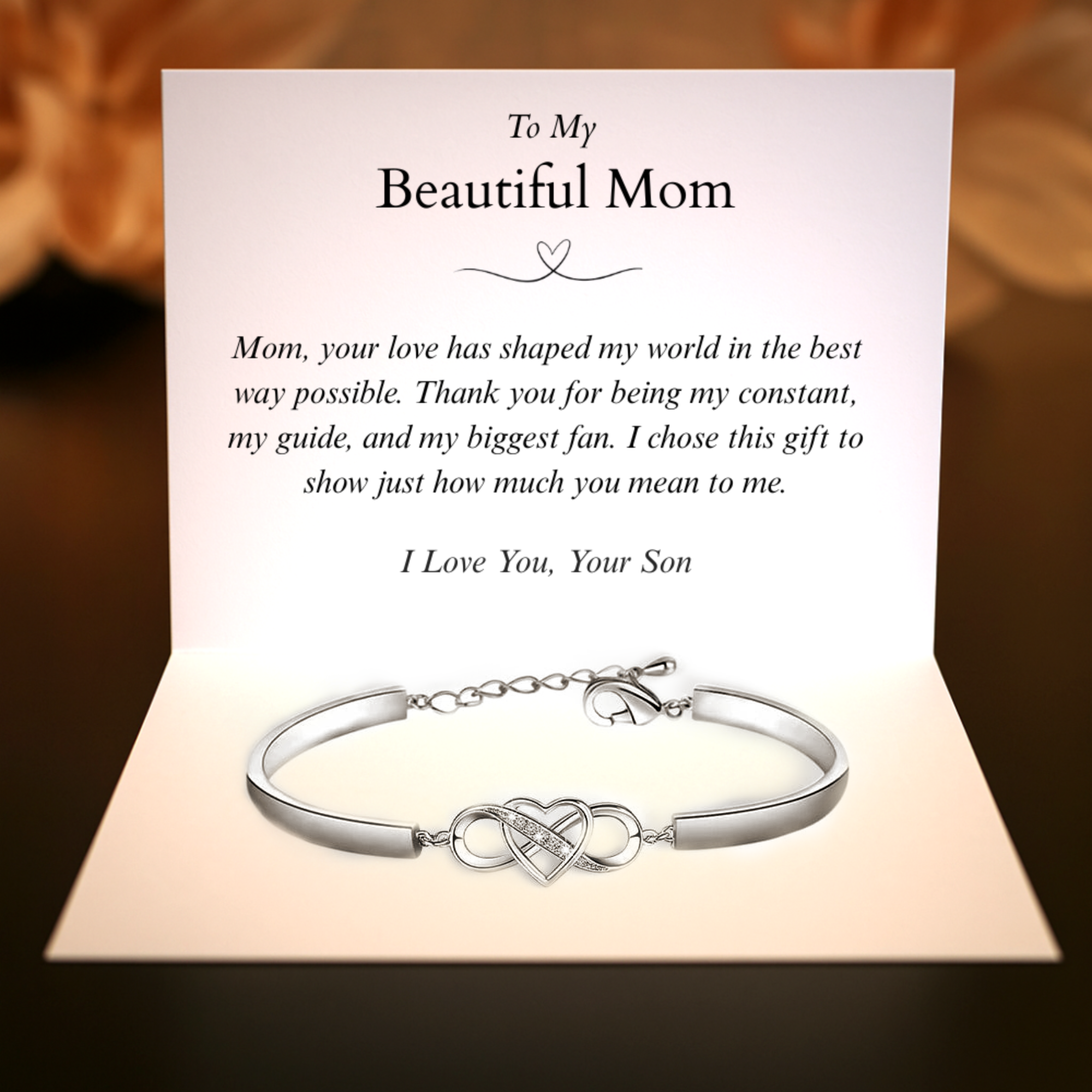 An meine wundervolle Mama | „Immer in meinem Herzen“ | Unendlichkeitsarmband