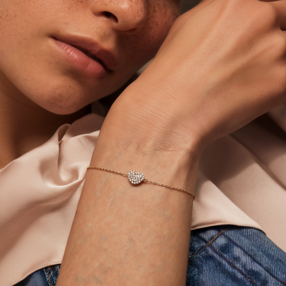 To My Beautiful Wife | Diamond Heart Bracelet | Gift For Her