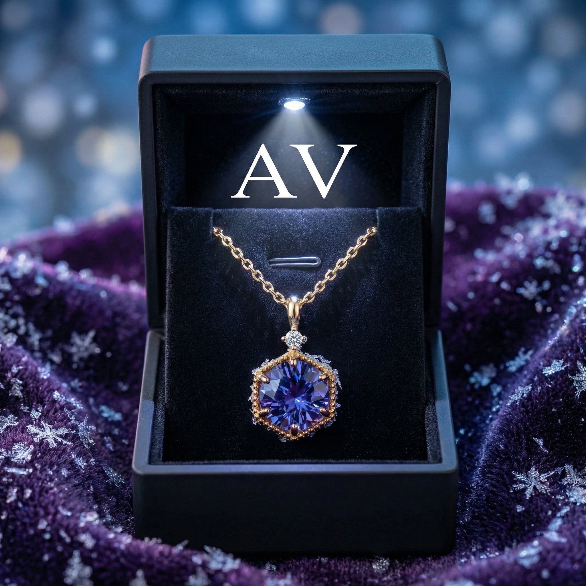 YLQ4197-DEC-tanzanite - Premium LED Gift Box Presentation