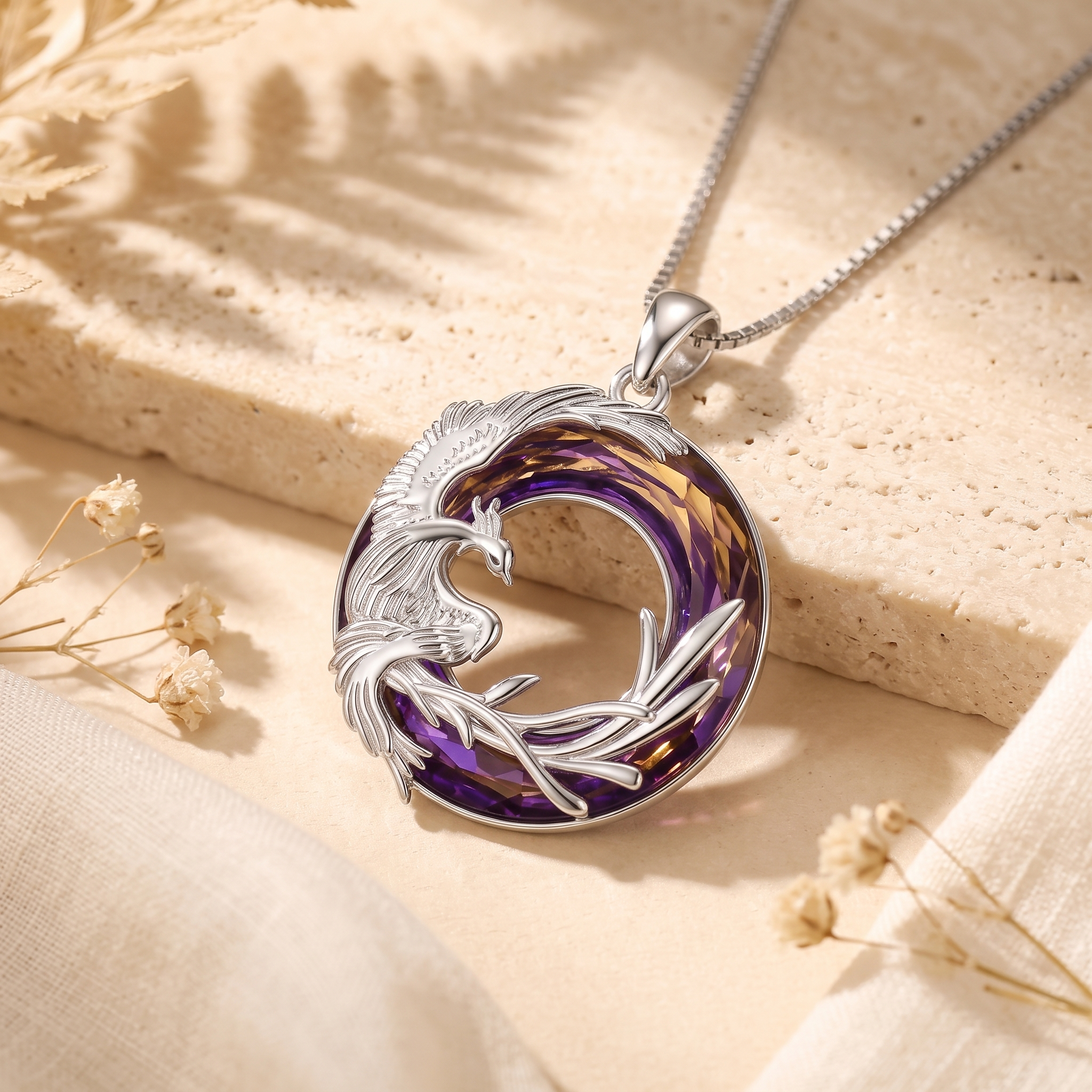 Phoenix Crystal Necklace | 925 Sterling Silver