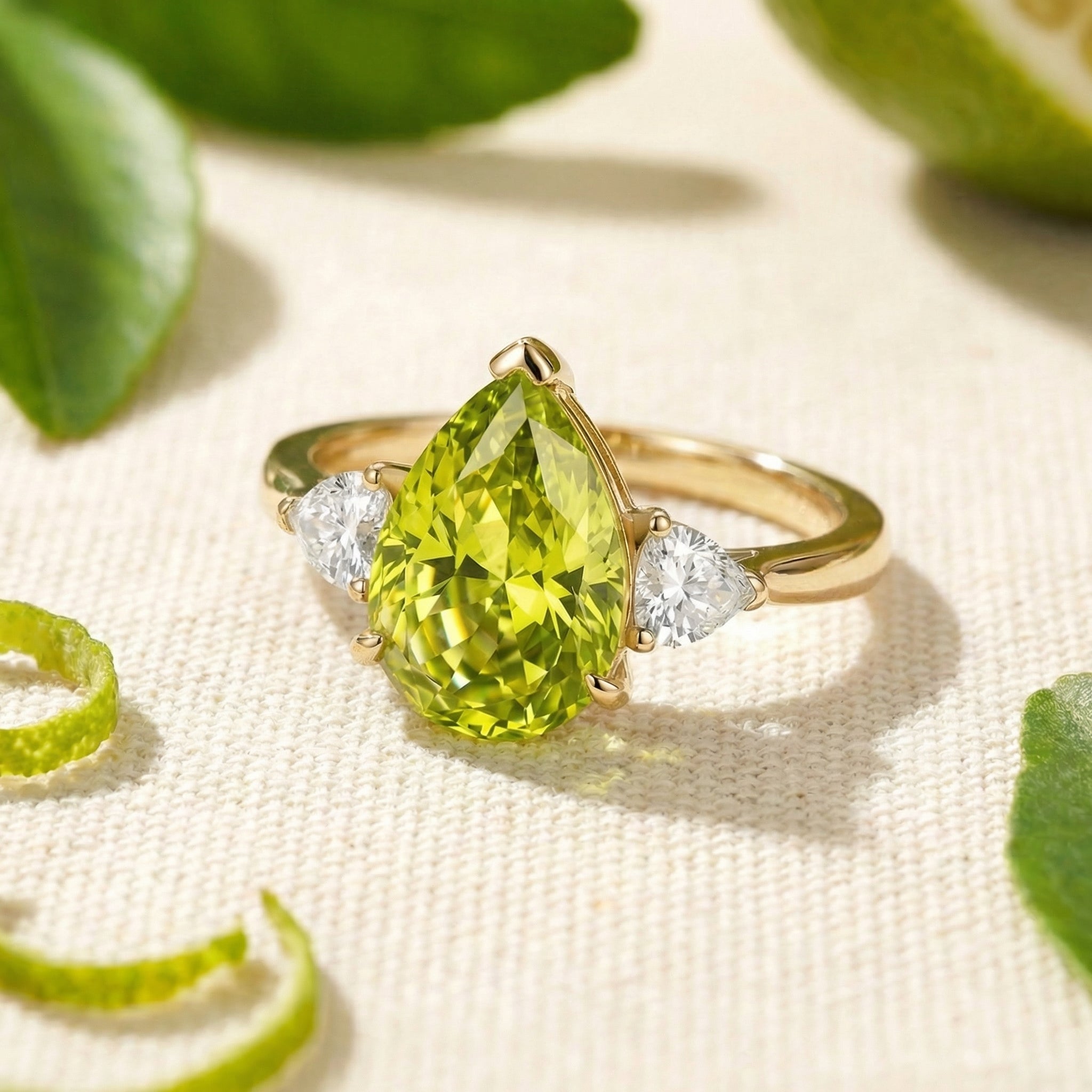the-caelisia-pear-s925-sterling-silver in gold finish